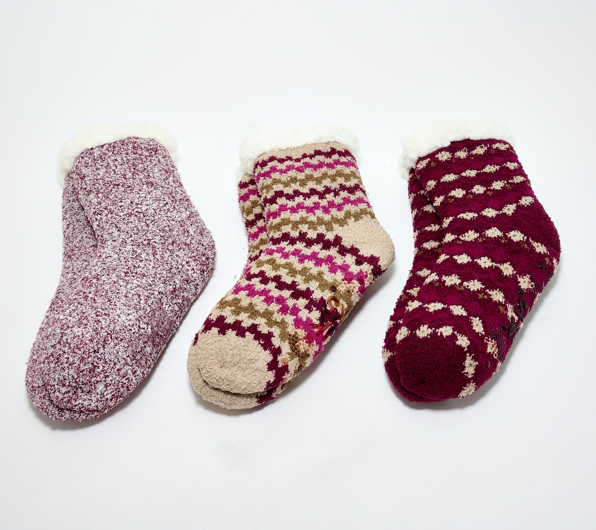 "As Is" MUK LUKS Set of 3 Aloe Infused Cozy Tall Cabin Socks