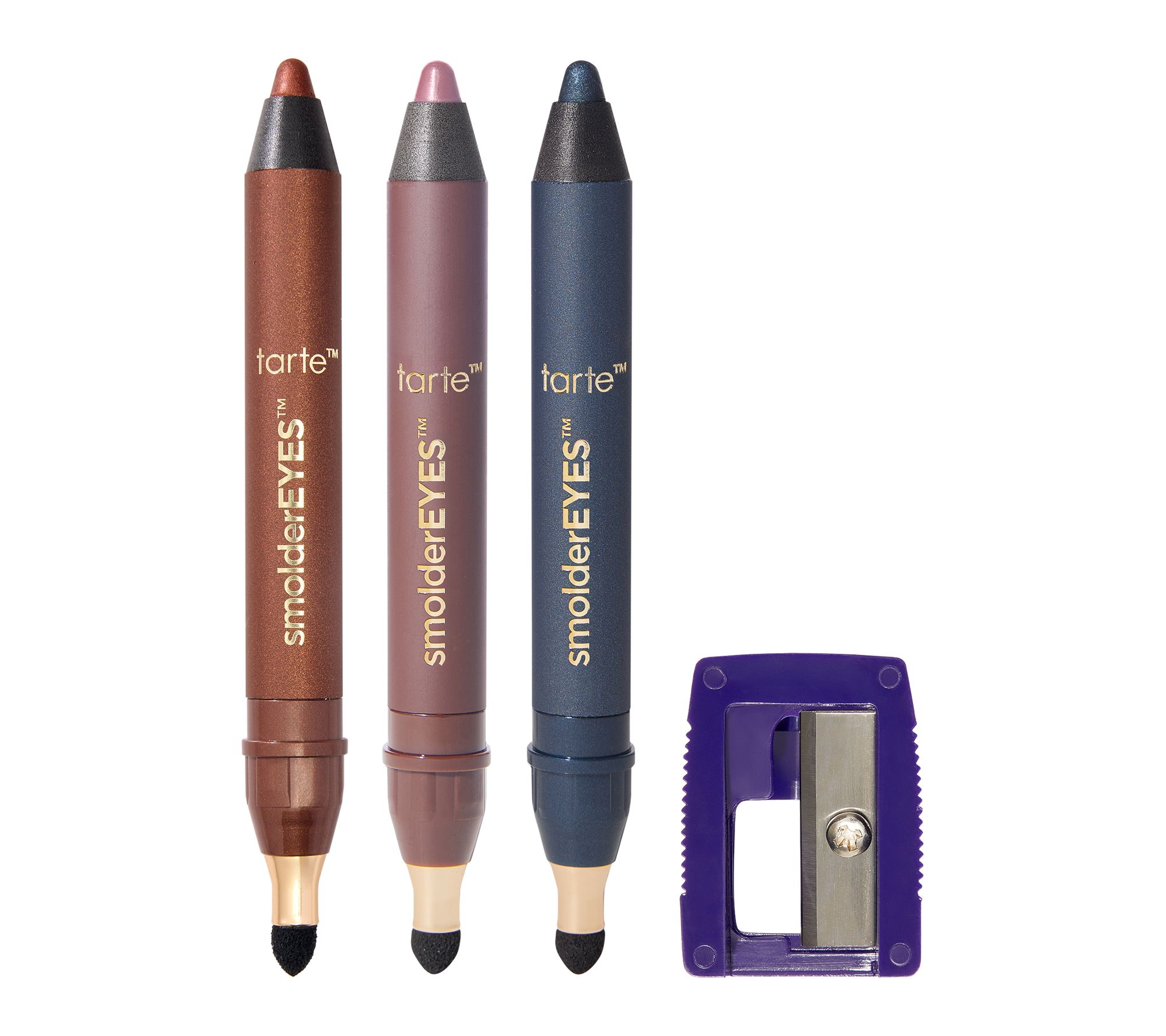 tarte smolderEYES waterproof shadow liners trio& sharpener