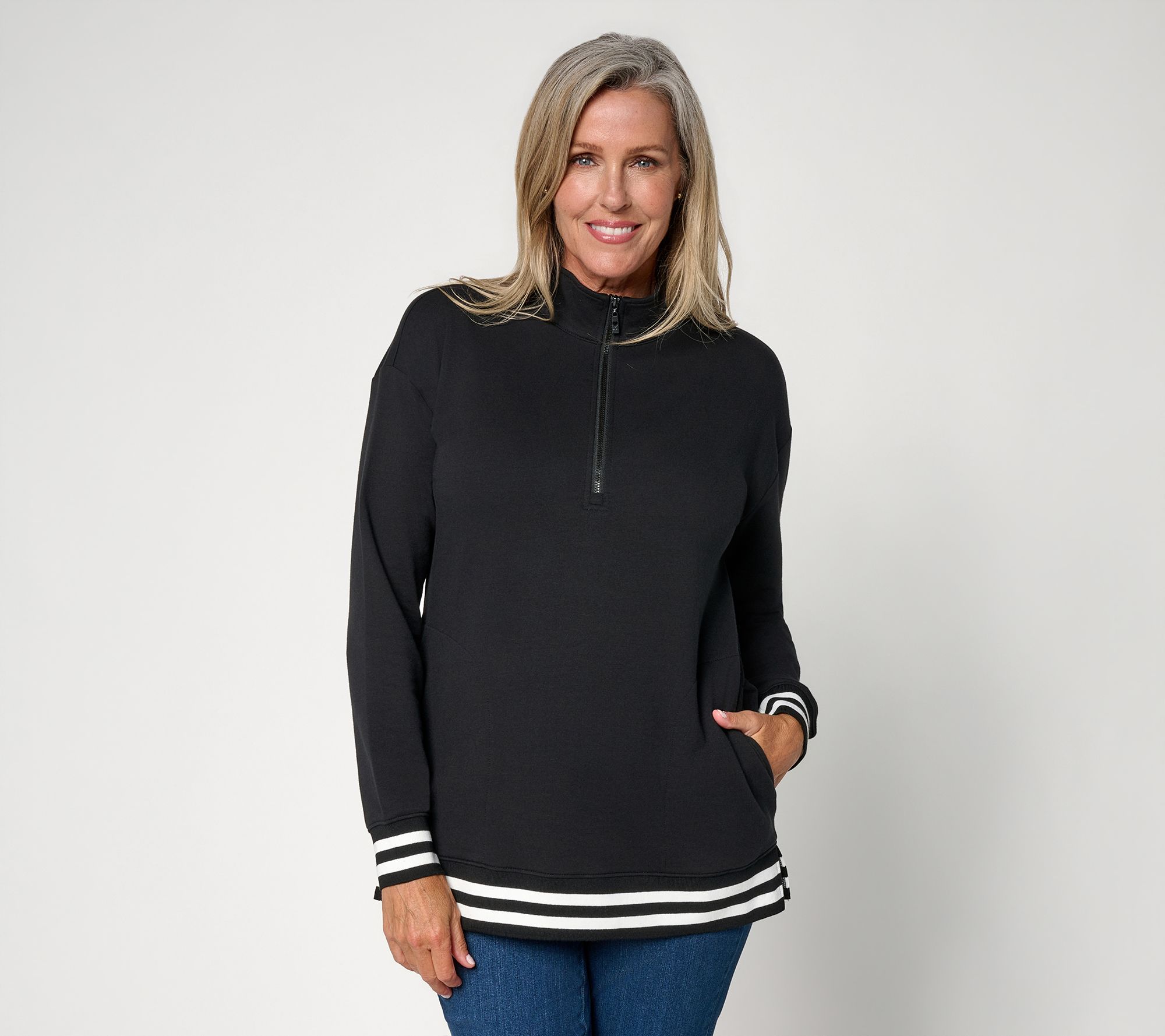 Belle by Kim Gravel Game Day Team Spirit Half Zip Top