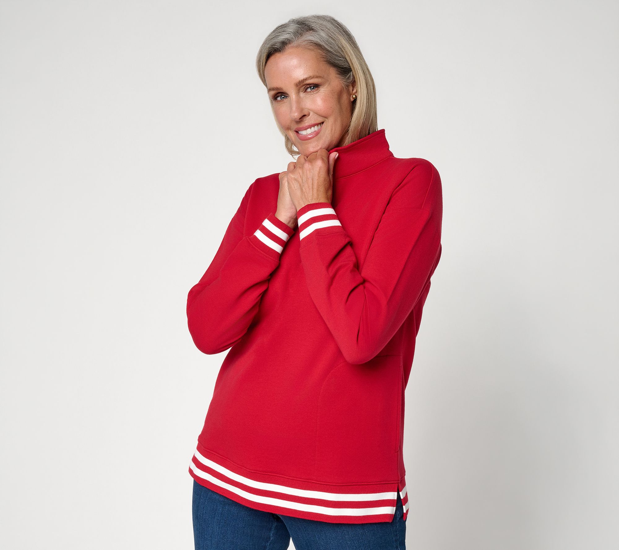 Belle by Kim Gravel Game Day Team Spirit Half Zip Top