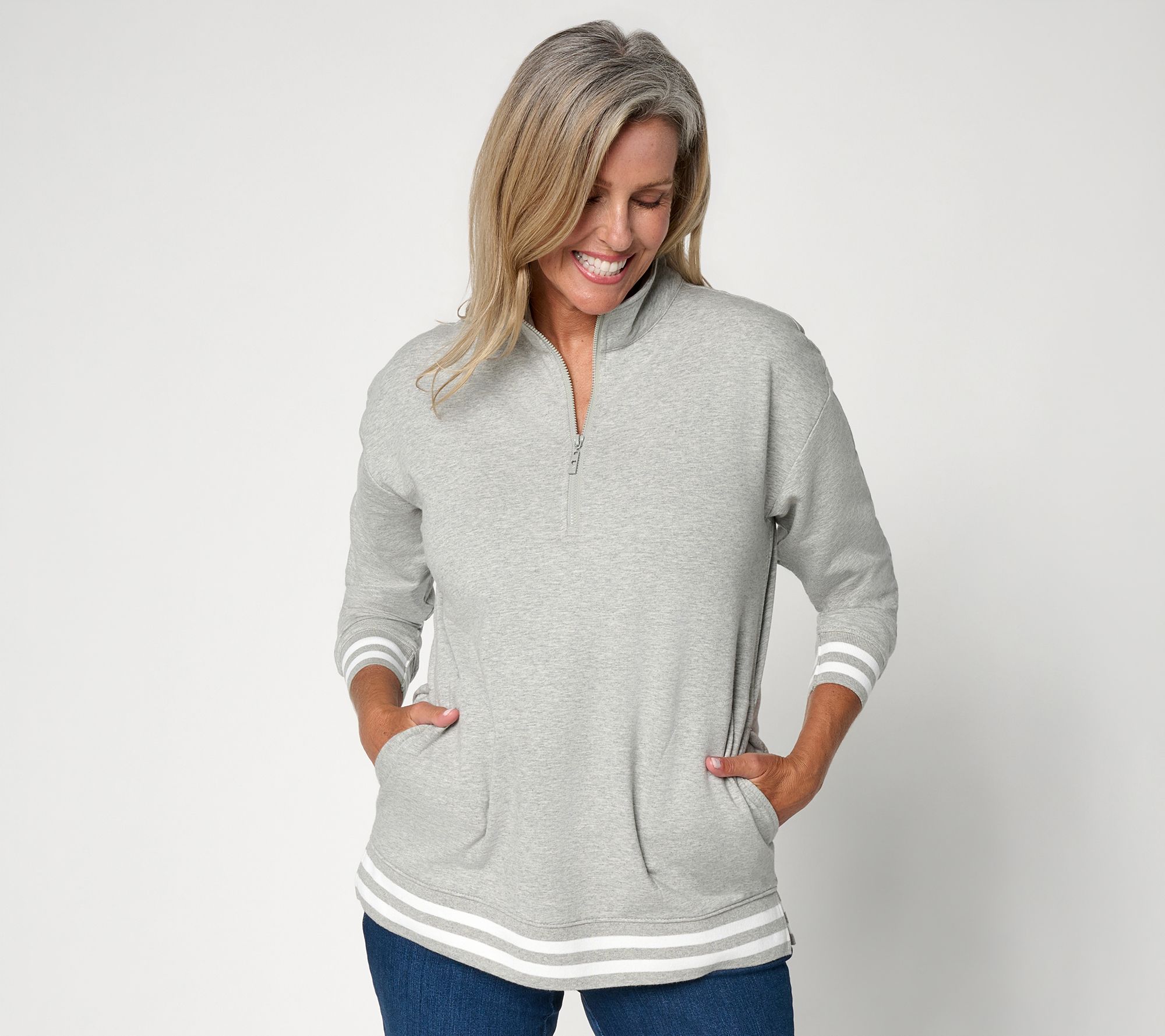 Belle by Kim Gravel Game Day Team Spirit Half Zip Top