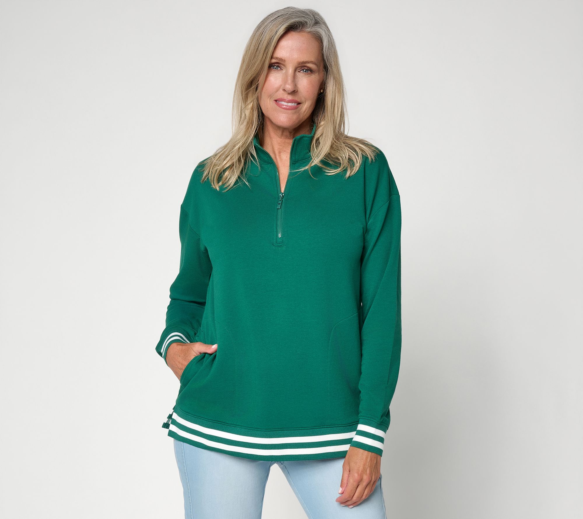 Belle by Kim Gravel Game Day Team Spirit Half Zip Top