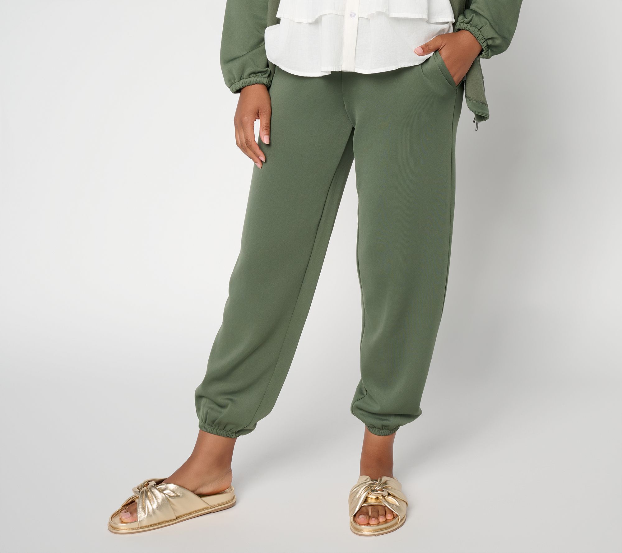 LOGO by Lori Goldstein Regular Pull On Ankle Pants