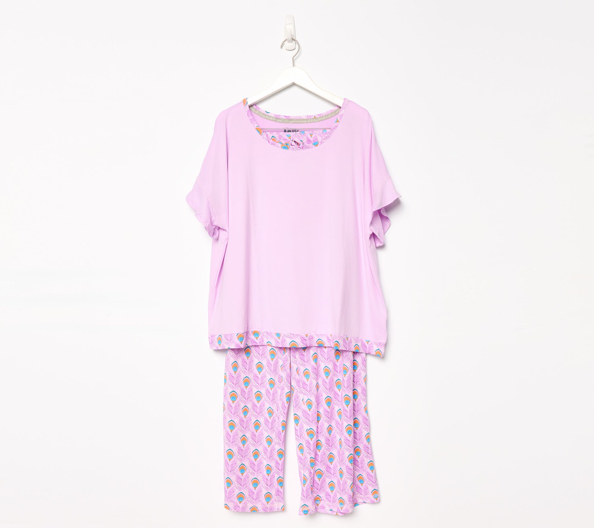 MUK LUKS Elbow Flutter Sleeve Top & Contrast Pocket Pant PJ