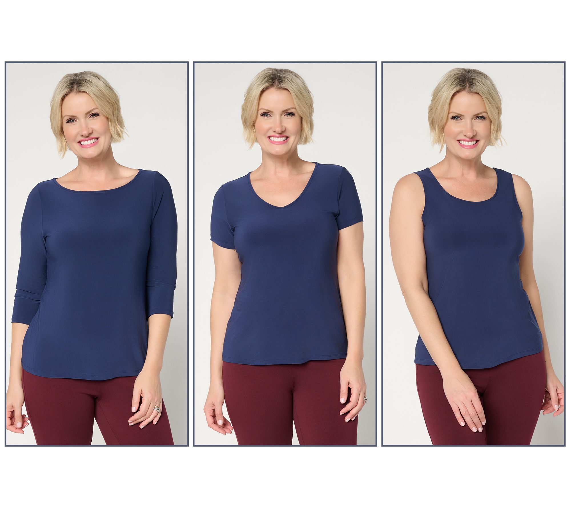 "As Is" Women with Control Trio of Knit Tops