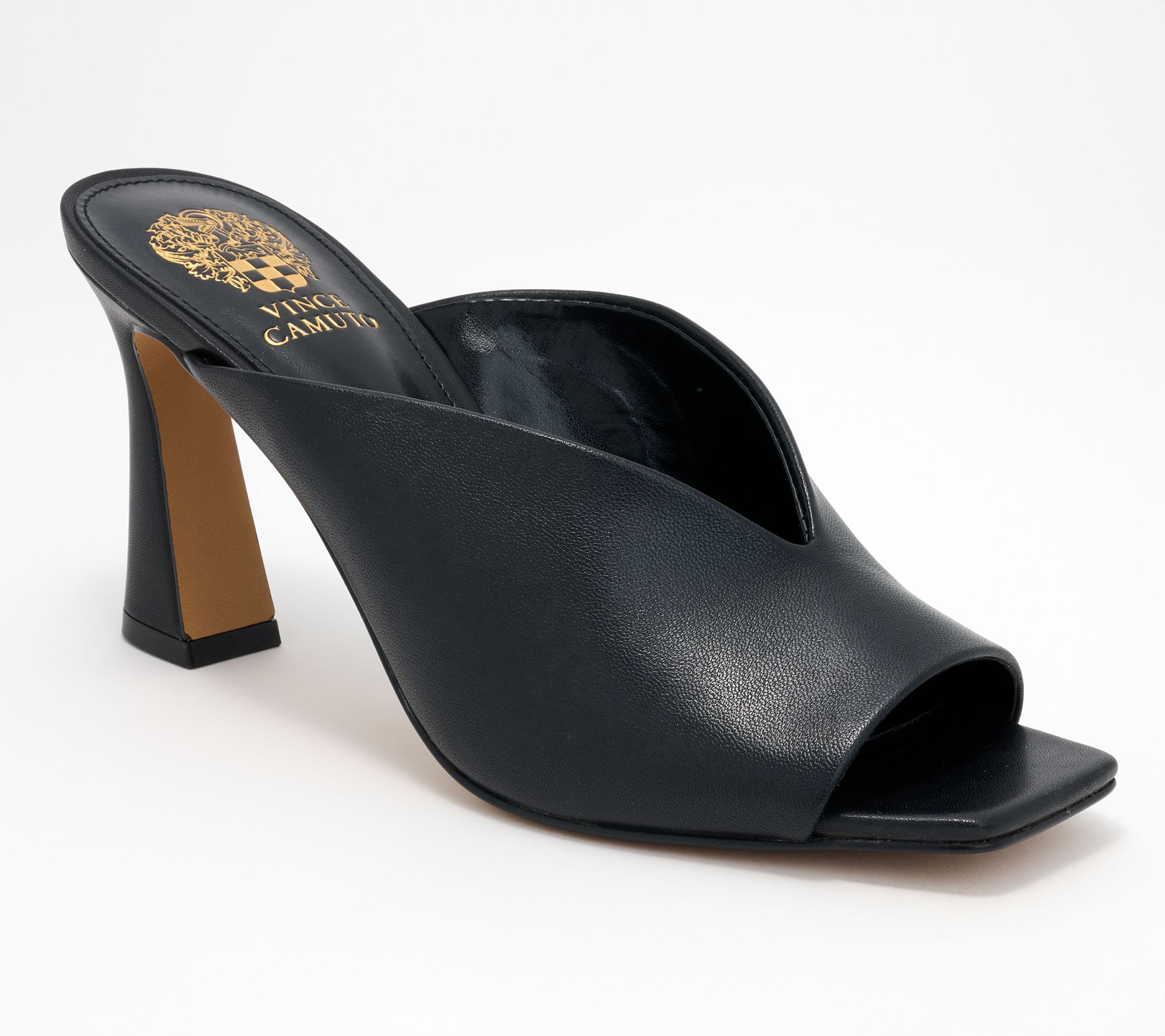 "As Is" Vince Camuto Leather Peep Toe Mules - Galeni