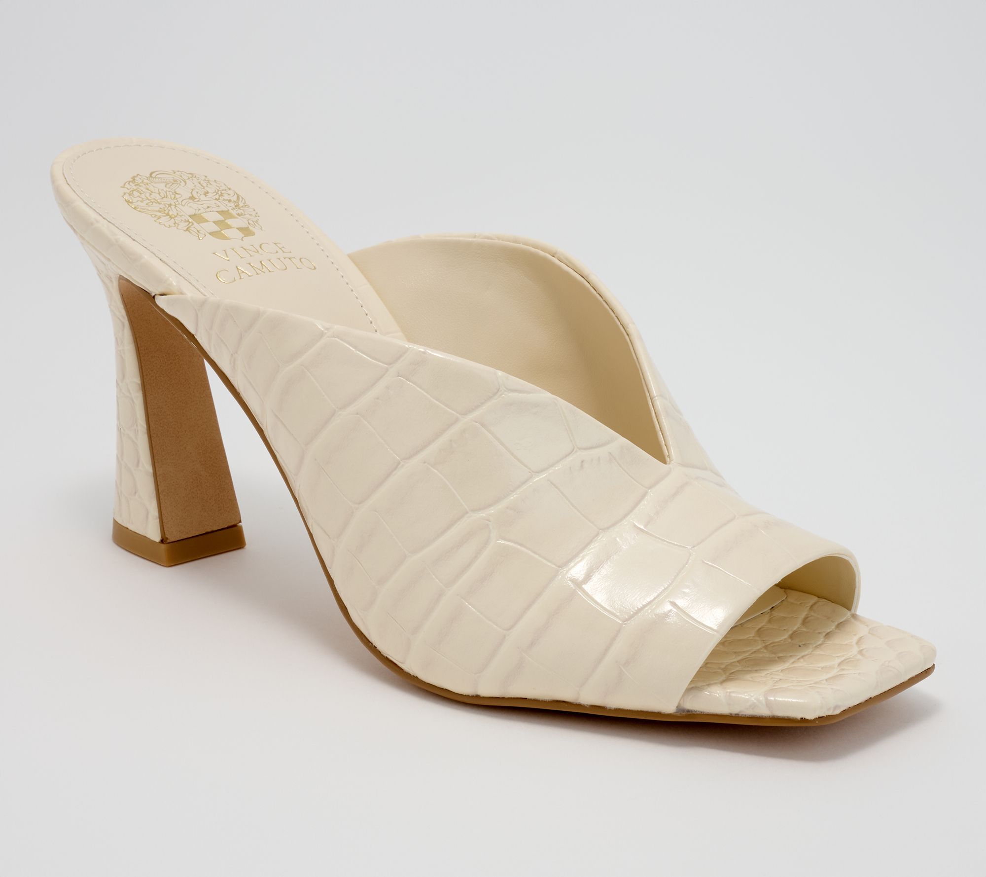 "As Is" Vince Camuto Leather Peep Toe Mules - Galeni