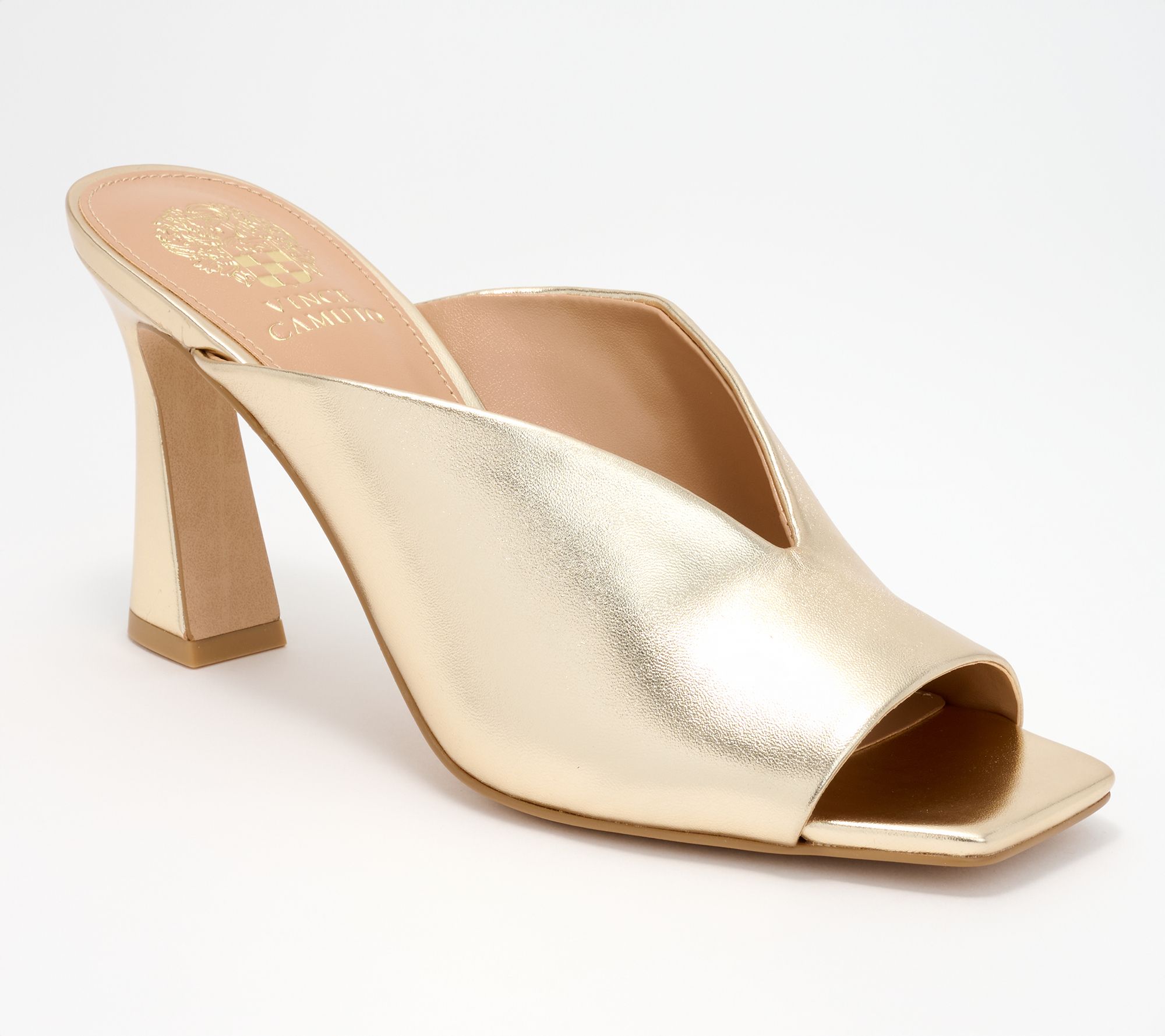 "As Is" Vince Camuto Leather Peep Toe Mules - Galeni