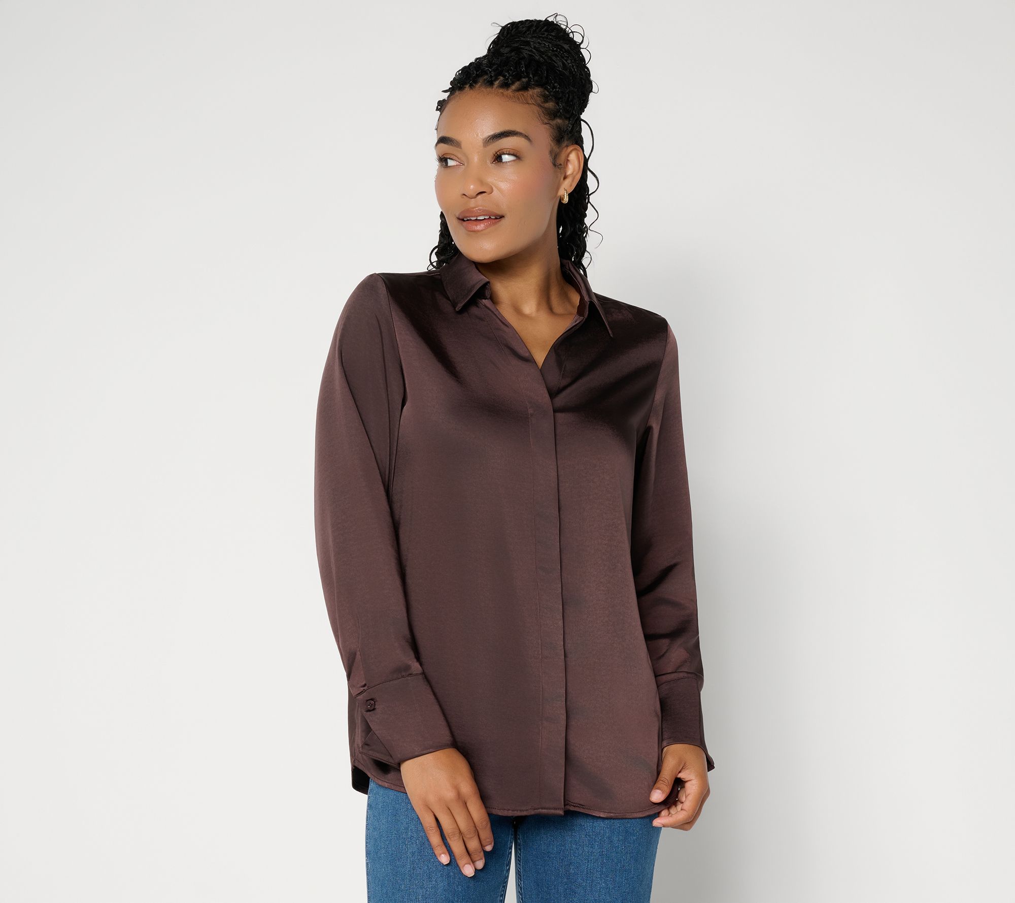  BEAUTIFUL by Lawrence Zarian The Joy Hidden Placket Blouse