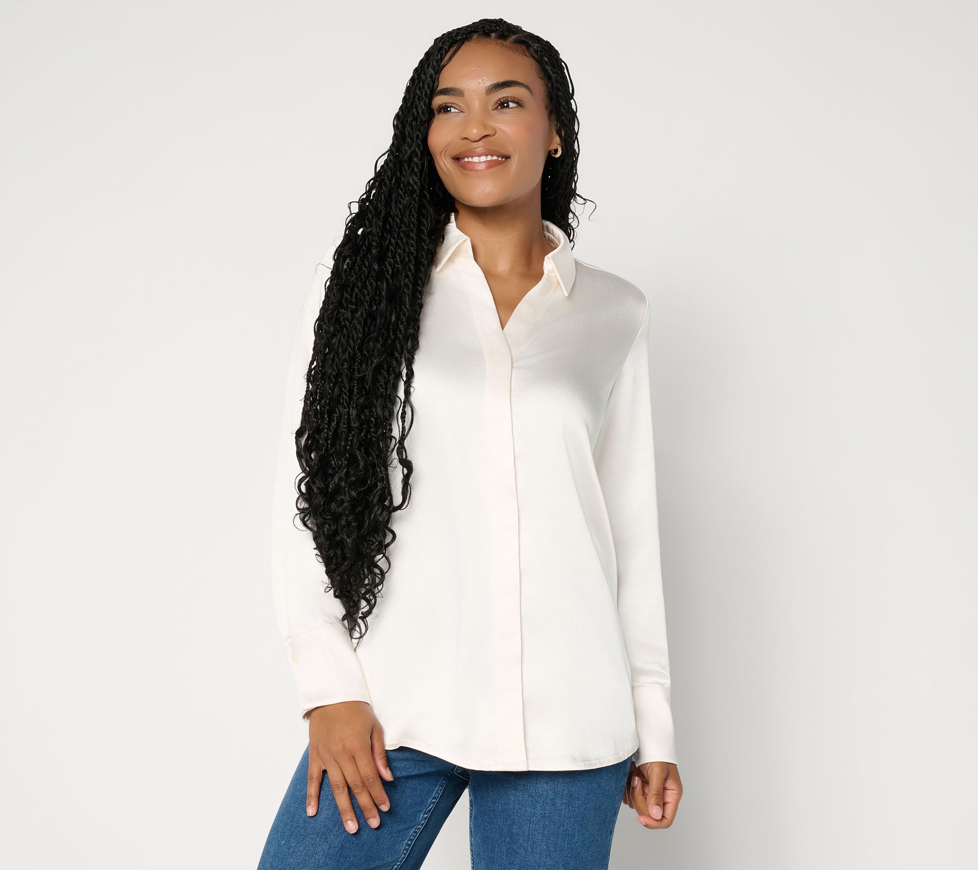 BEAUTIFUL by Lawrence Zarian The Joy Hidden Placket Blouse