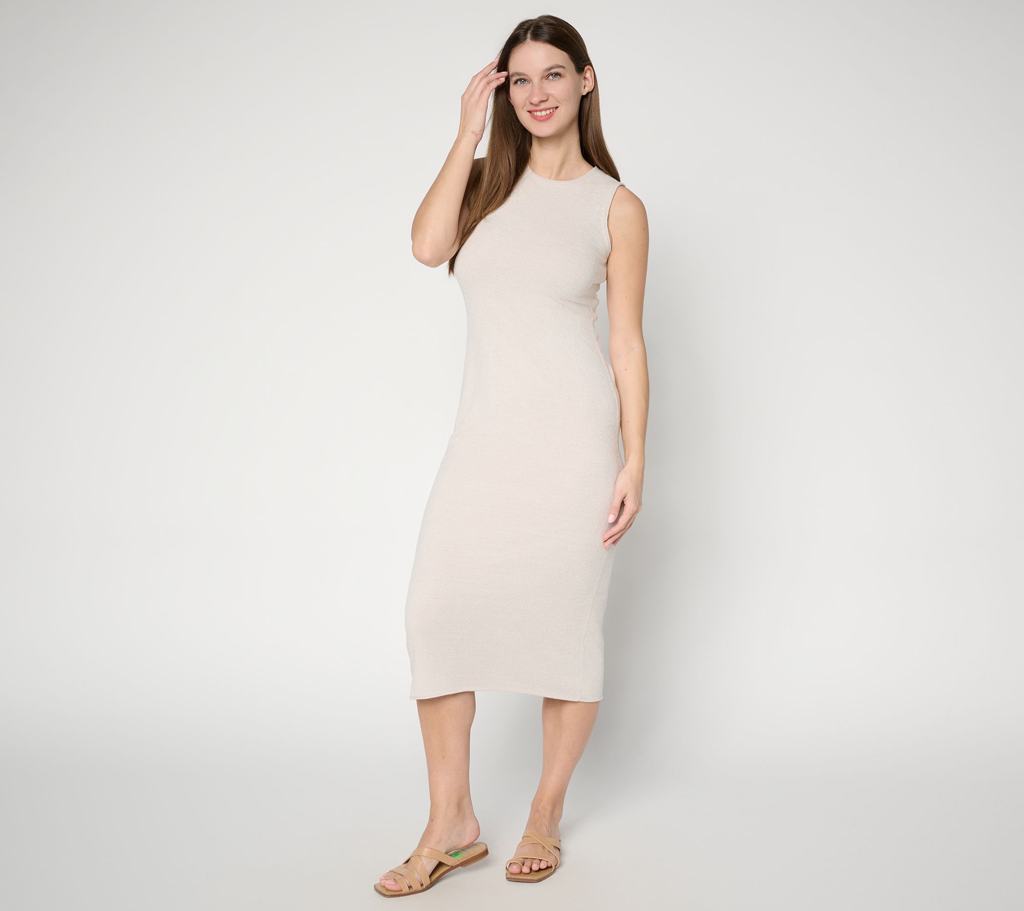 "As Is" Barefoot Dreams Reg CozyChic UltraLiteRolled Edge Midi Dress