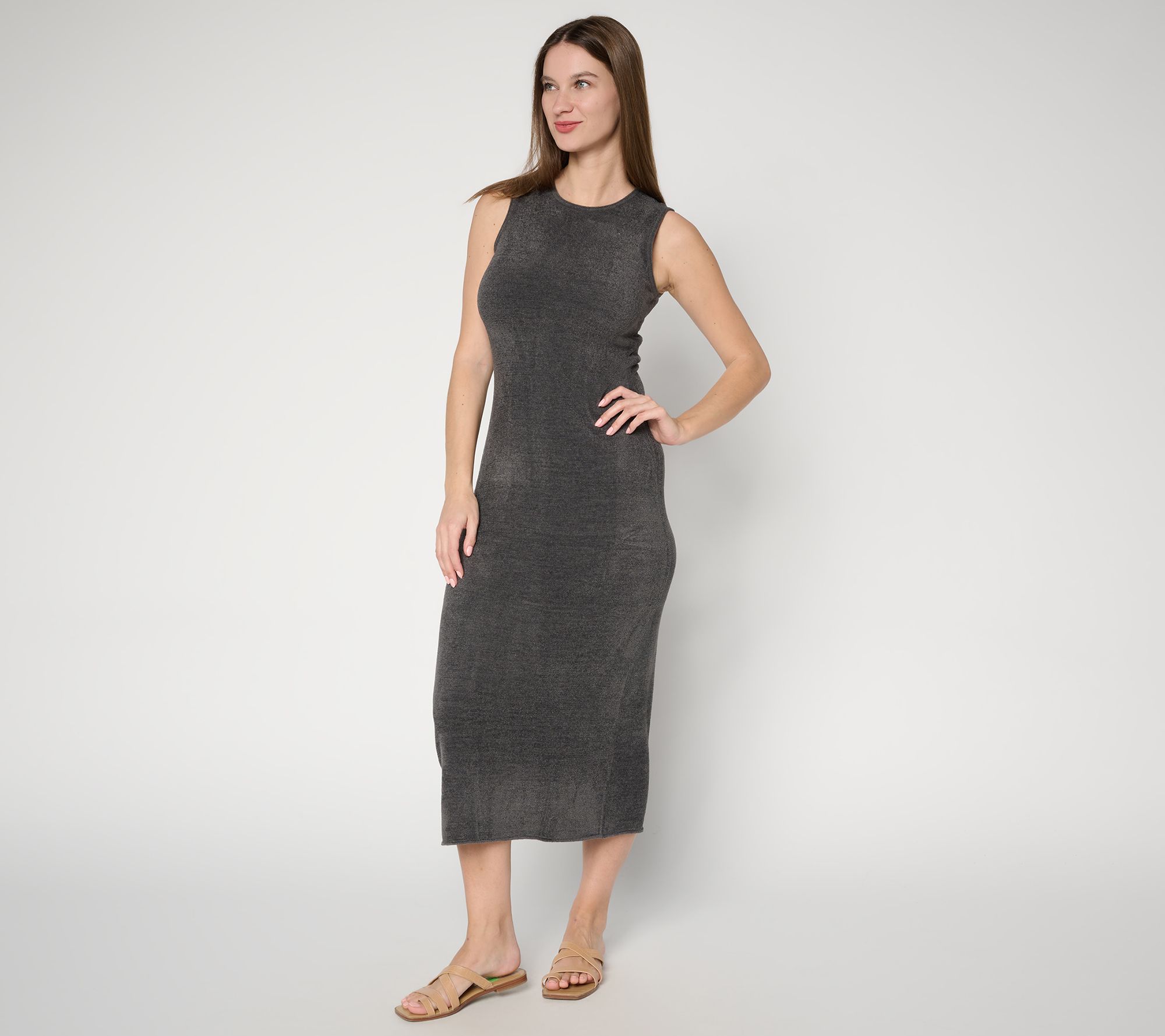 "As Is" Barefoot Dreams Reg CozyChic UltraLiteRolled Edge Midi Dress