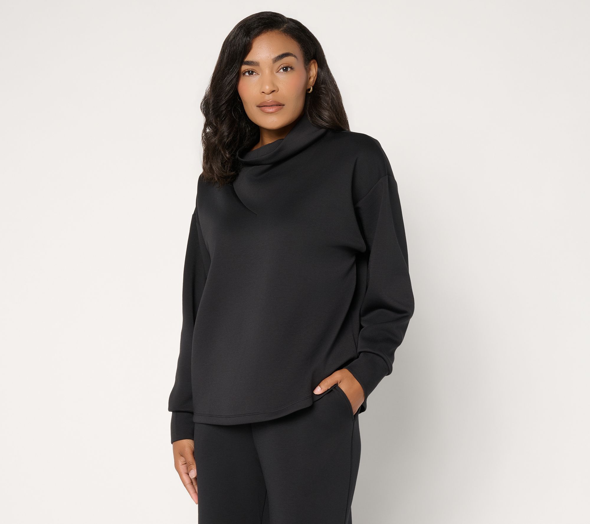 Carla Rockmore Collection Statement Scuba Cowl Neck Sweatshirt