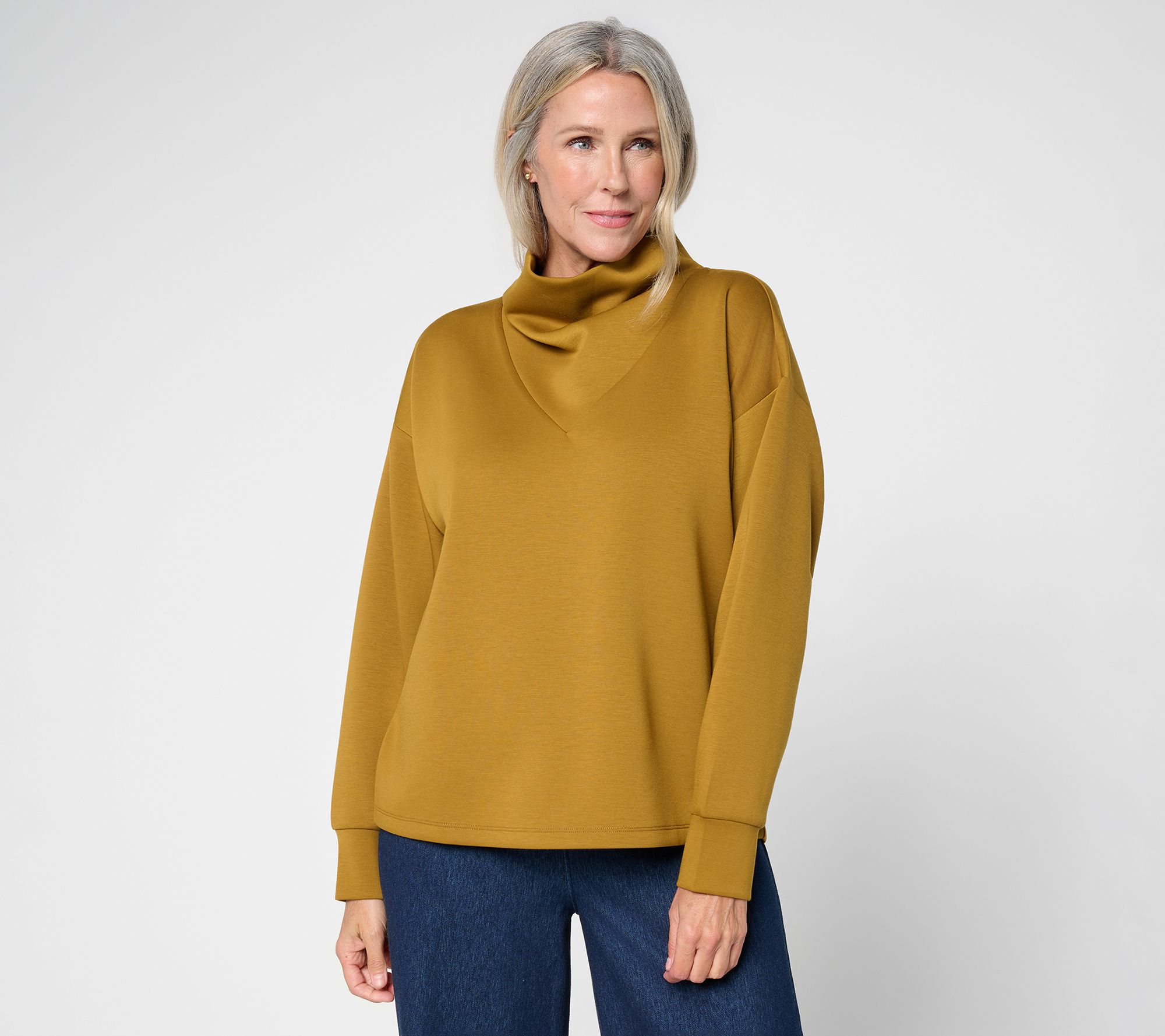 Carla Rockmore Collection Statement Scuba Cowl Neck Sweatshirt
