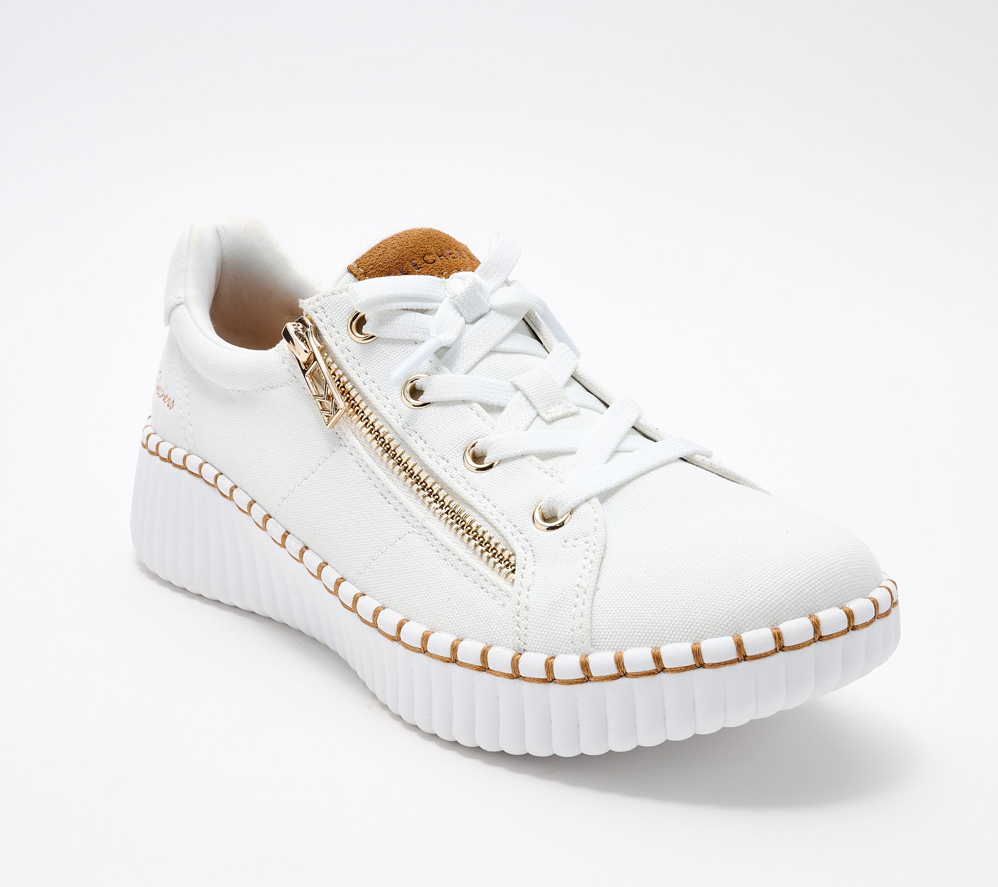 "As Is" Skechers Wilshire Blvd CanvasFixedLace Sneakers- Zip