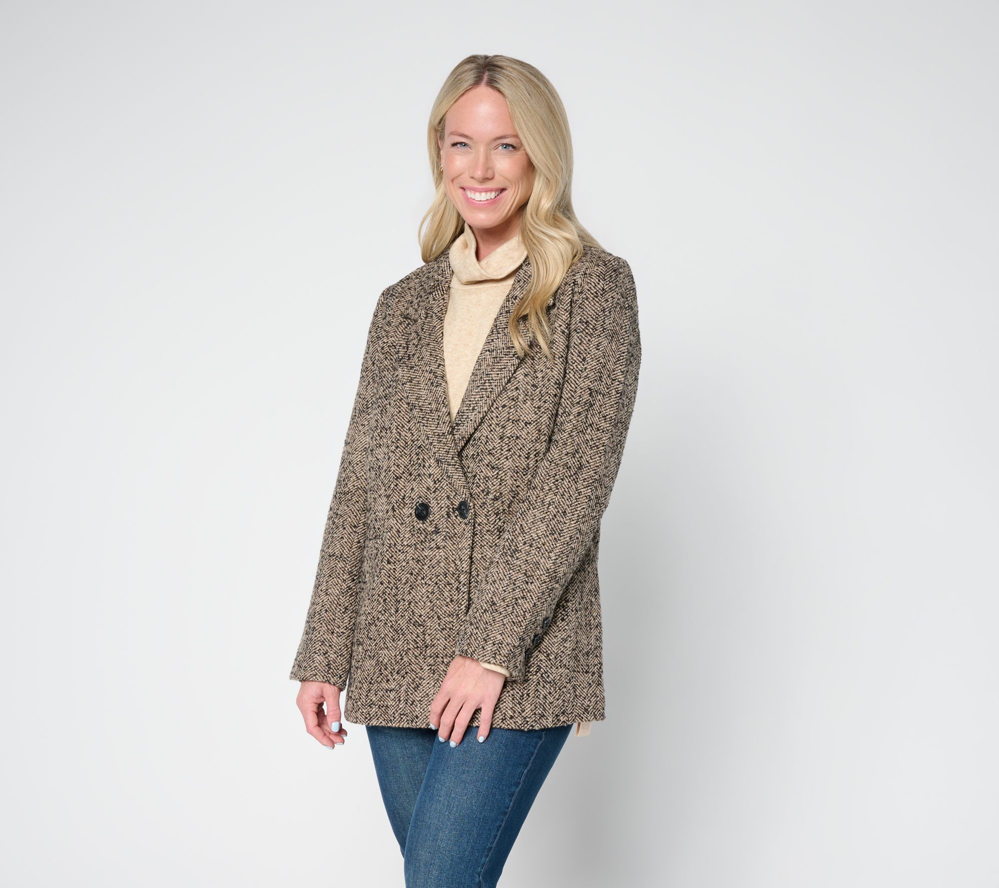 Aimee Kestenberg Herringbone Boyfriend Blazer