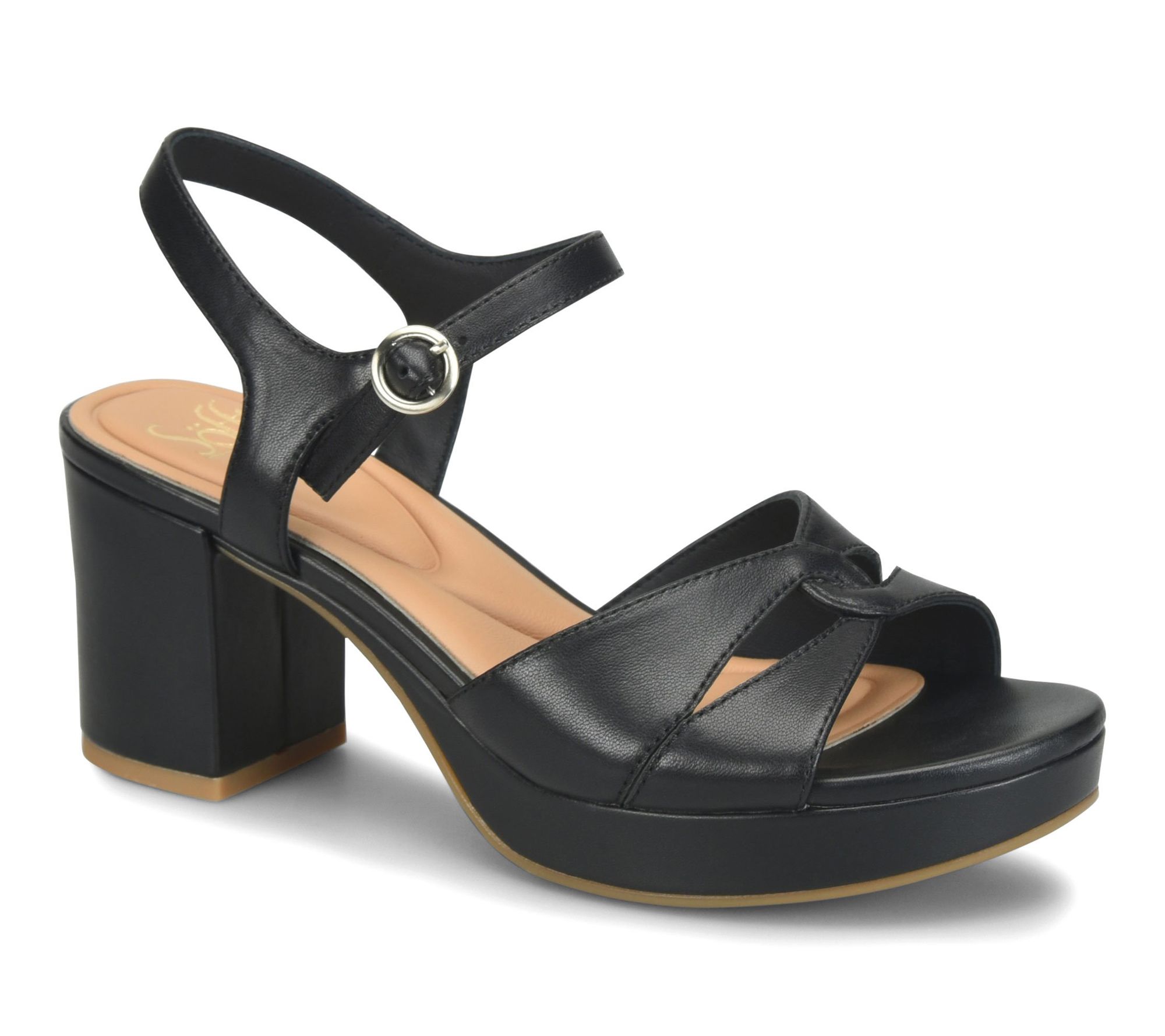 Sofft Leather Block Heel Sandal - Lucille