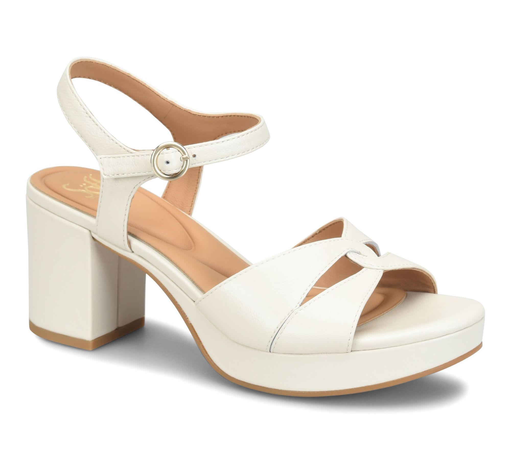 Sofft Leather Block Heel Sandal - Lucille