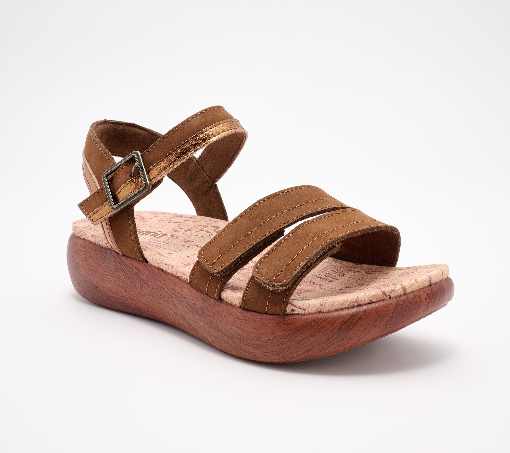 "As Is" Alegria Leather Adjustable Sandals - Blinda
