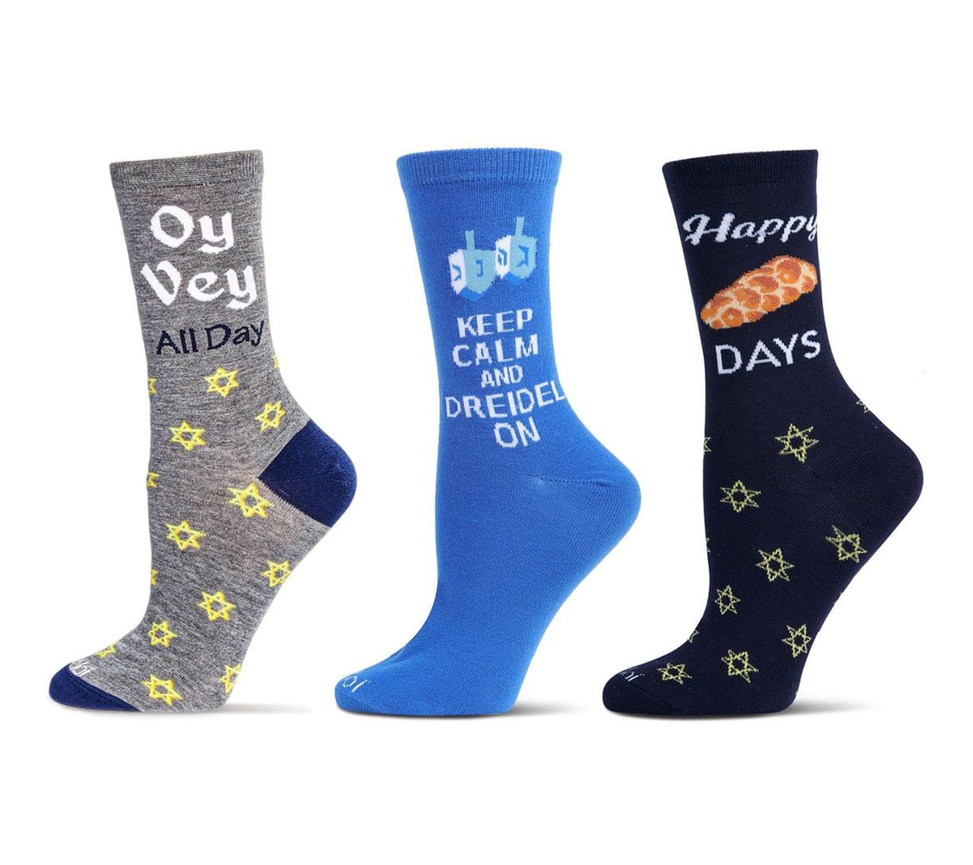 3 Pair Women's Hanukkah Crew Socks