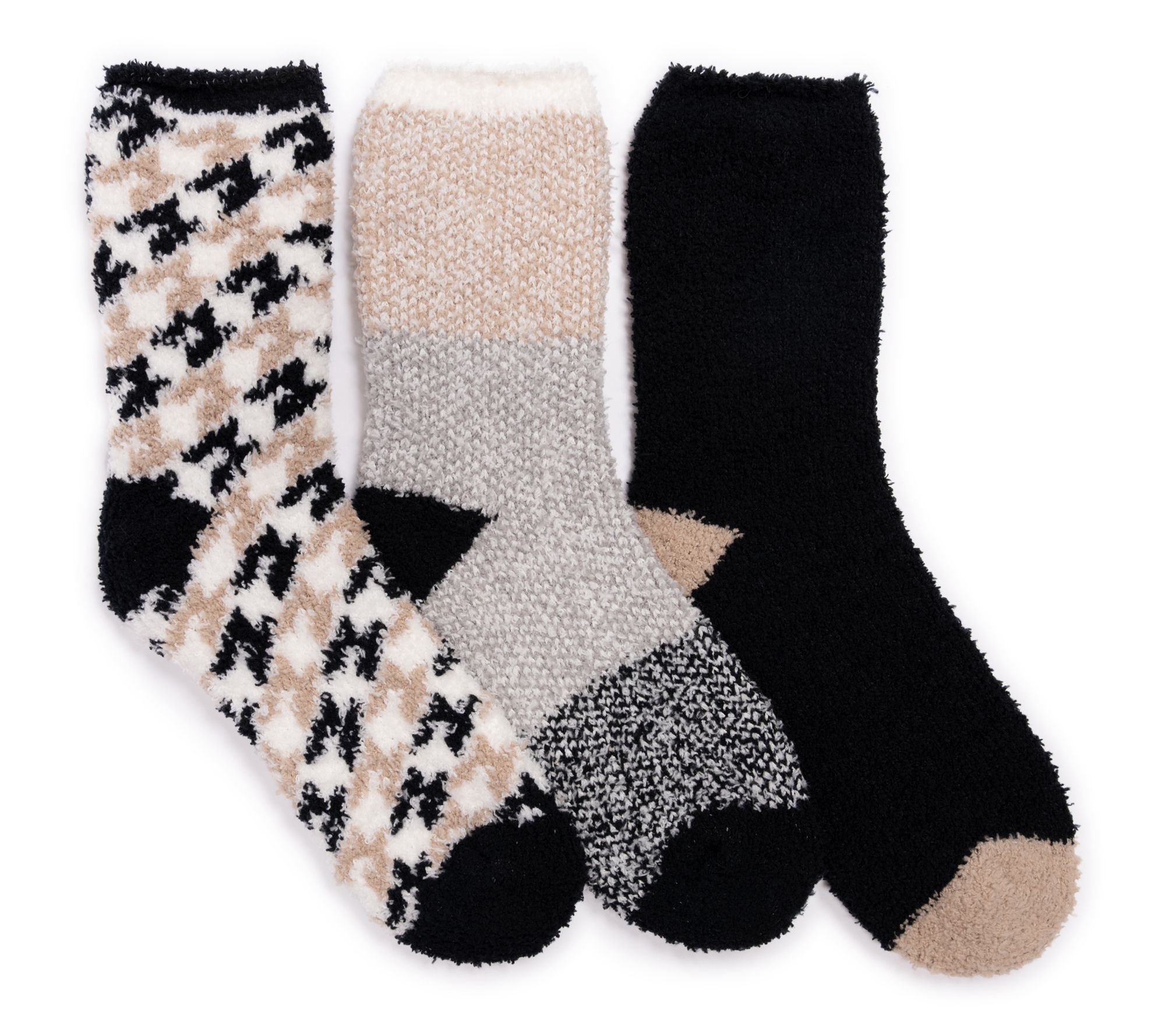 Muk luks 3 PK Cozy 6.5' Crew Socks