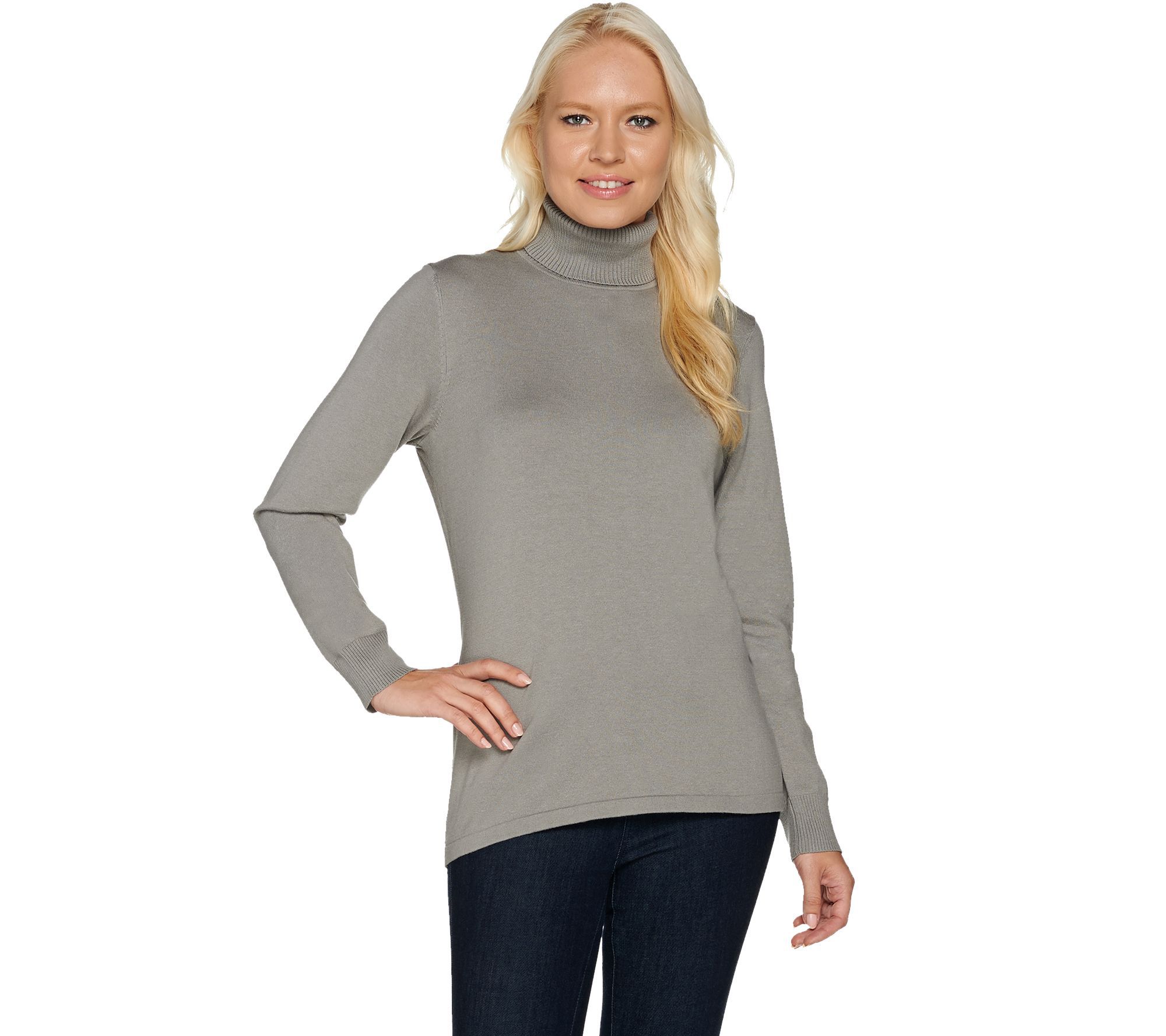 Dennis Basso Long Sleeve Knit Turtleneck Sweater - Page 1 — QVC.com