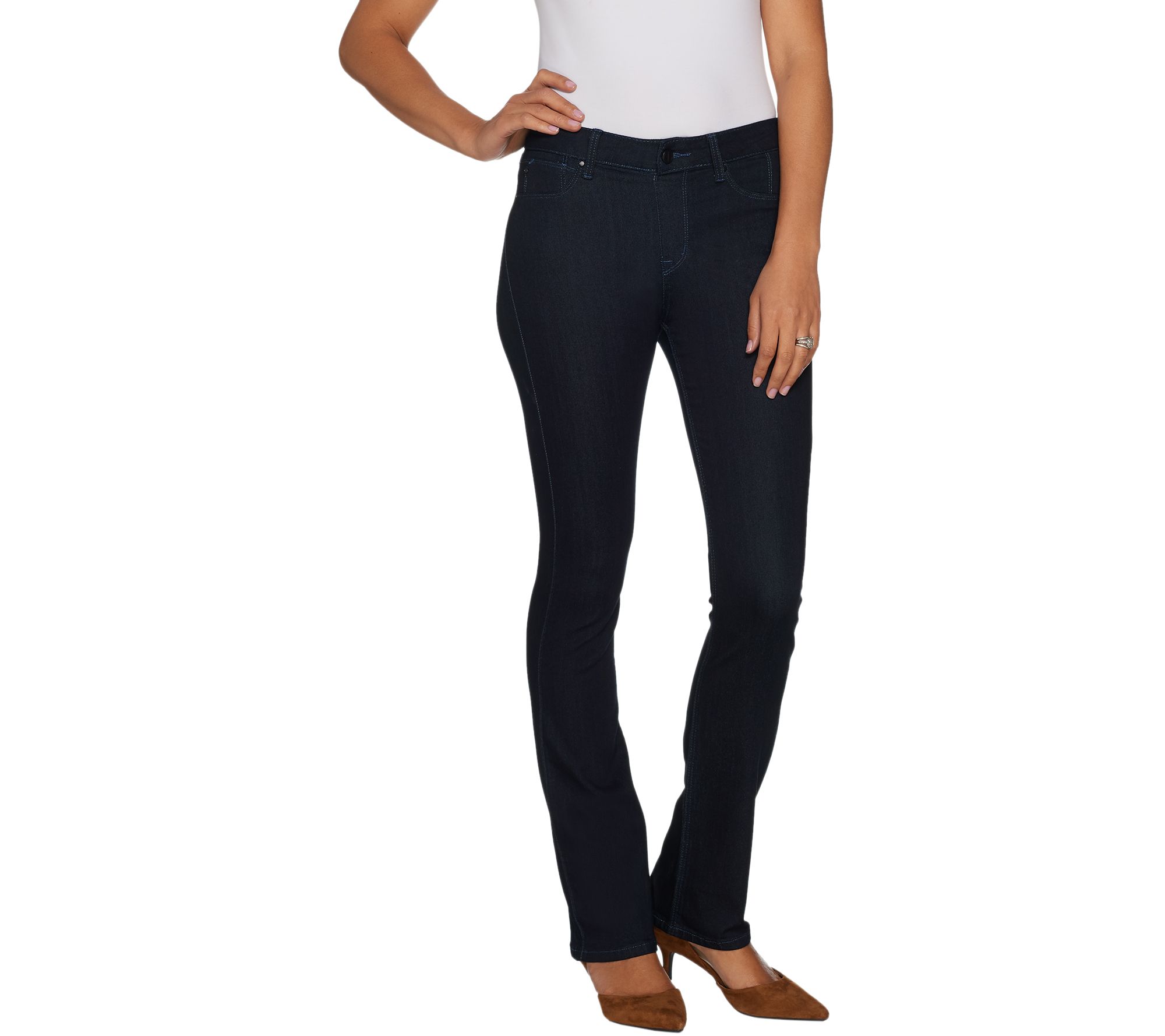 Laurie Felt Regular Silky Denim Baby Bell Pull-On Jeans - Page 1 — QVC.com