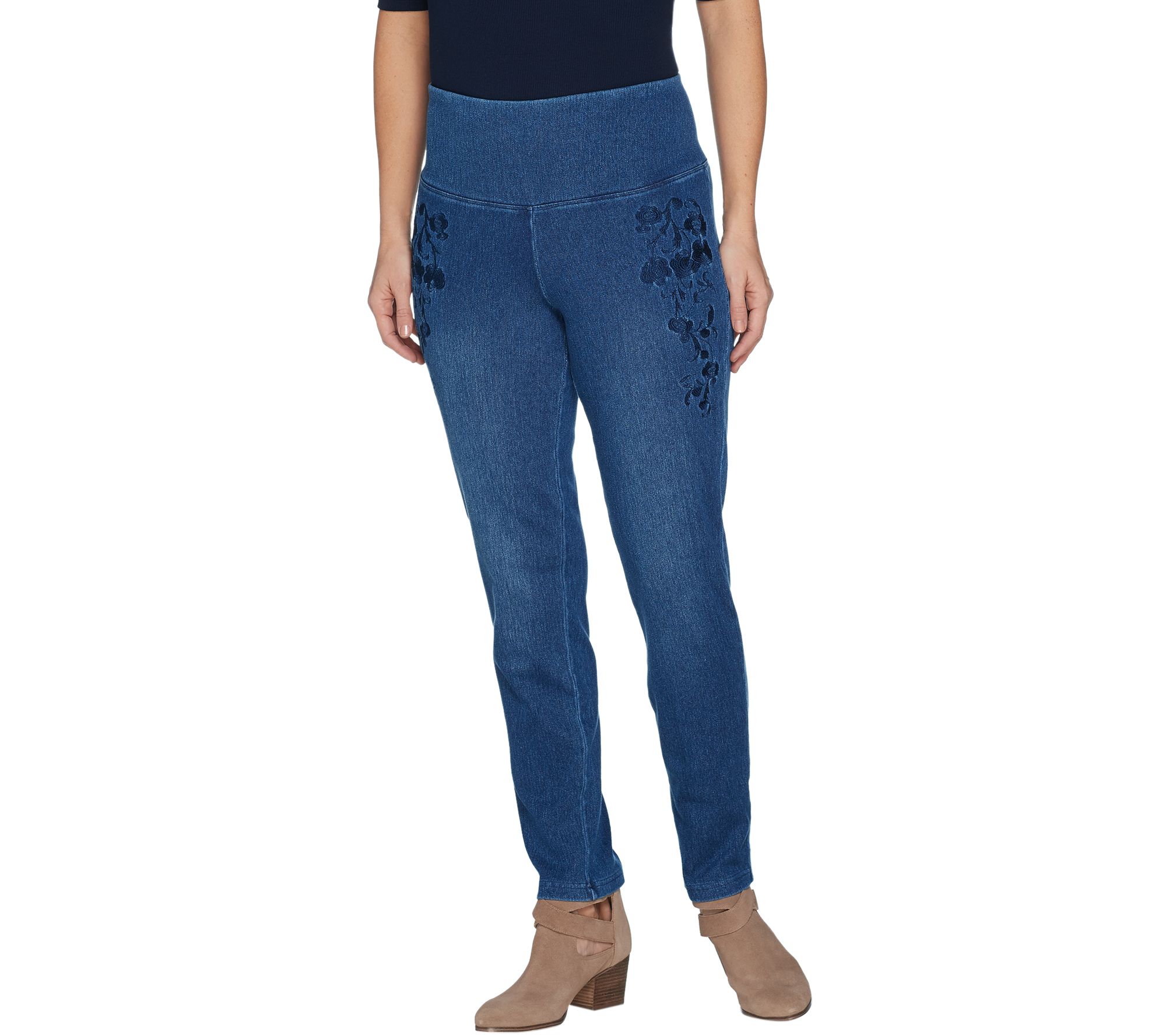 Women with Control Regular Prime Stretch Denim Novelty Jeans - QVC.com