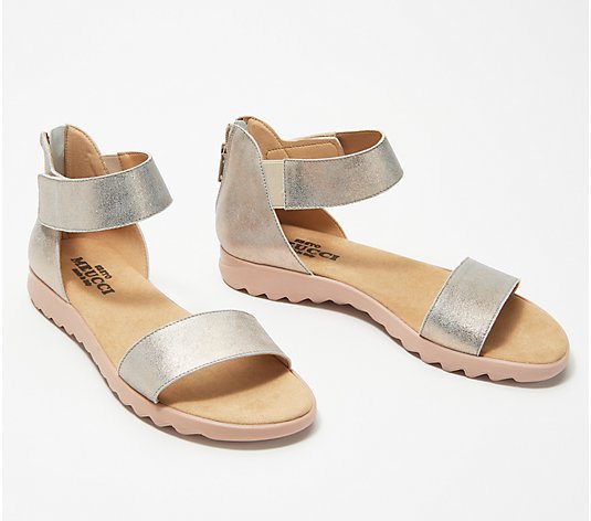 Sesto Meucci Leather Ankle Strap Sandals - Topaz