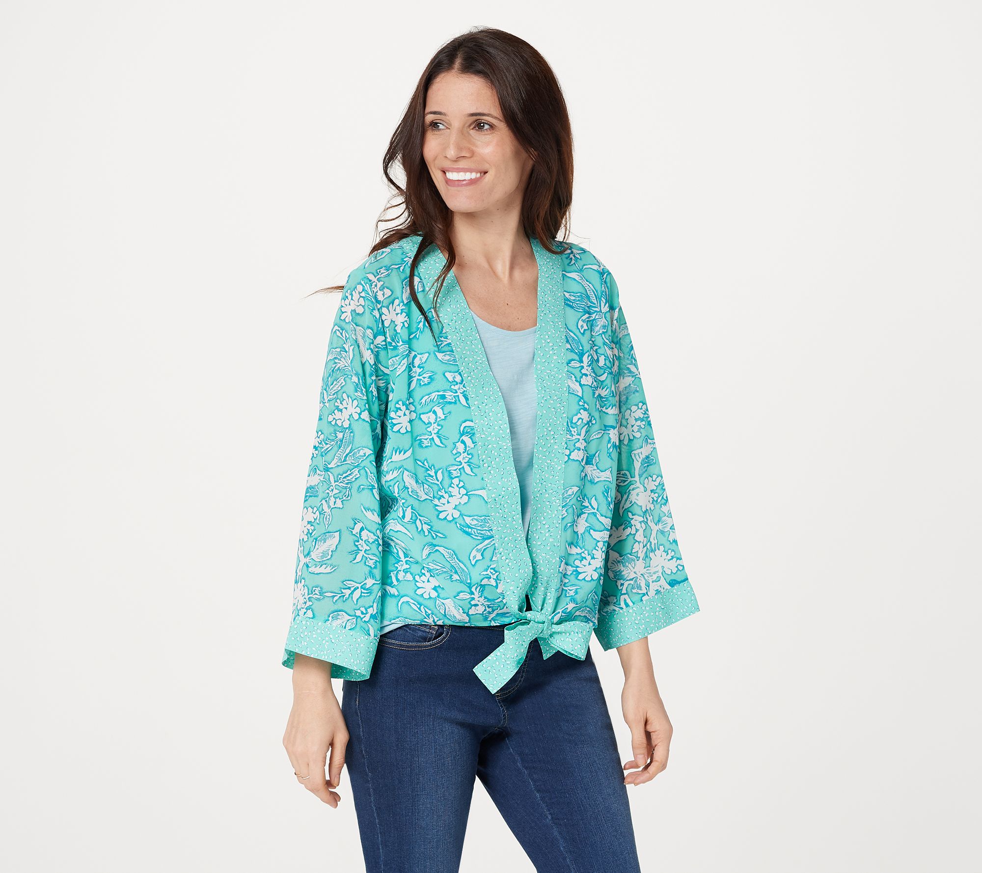 Tie front hotsell kimono cardigan