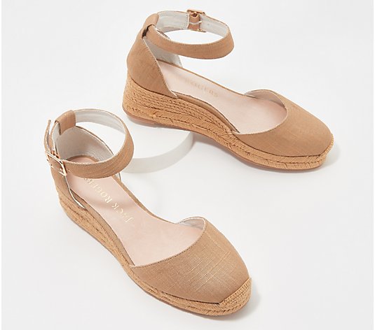 Jack Rogers Linen Closed Toe Mid-Wedge - Palmer