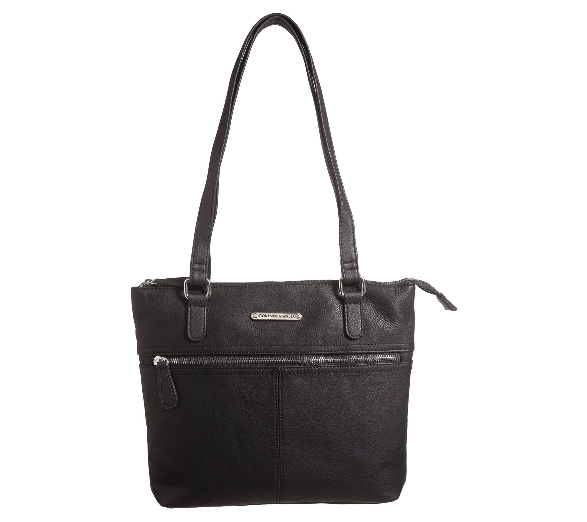 Stone Mountain USA Butter Leather Tote Bag Black