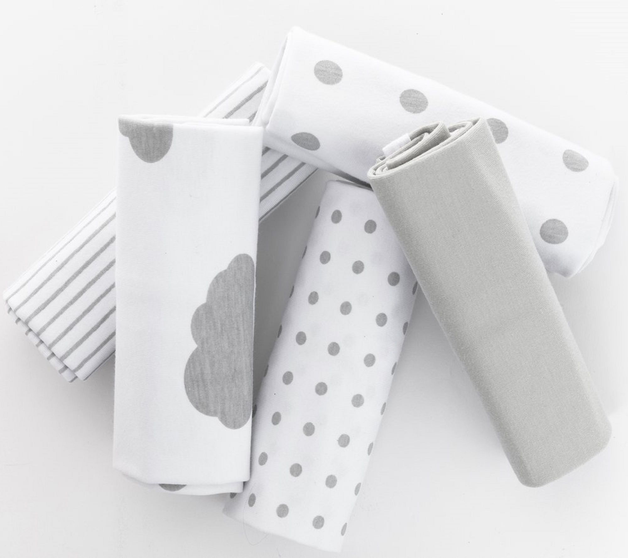 Ely's & Co. Set of 5 Grey Waterproof ReversibleBurp Cloths