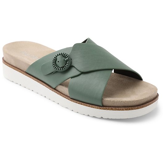 Kensie Cross Strap Slip On Slide Sandals - Delicah
