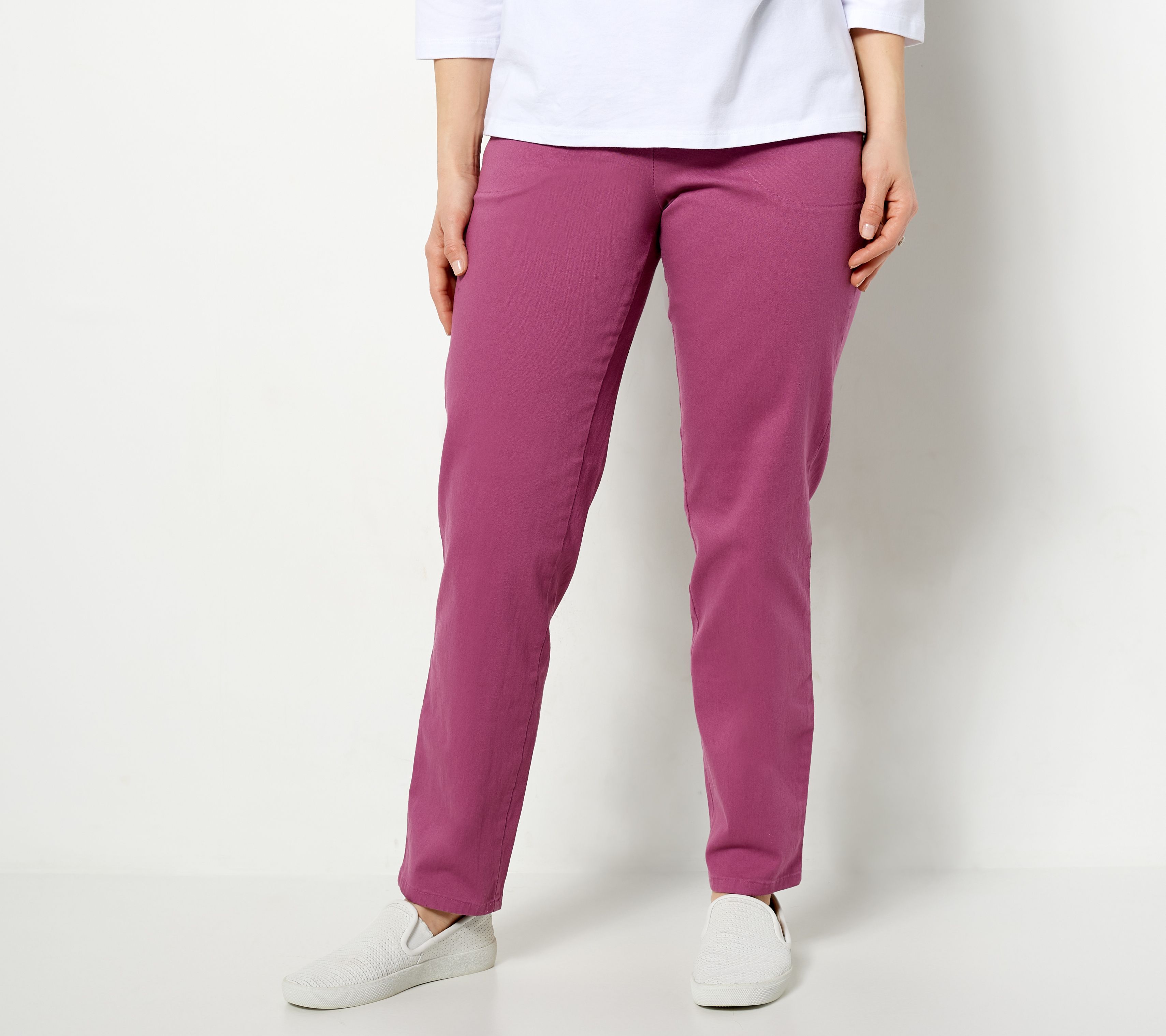 Just My Size Women's Plus Size Pull-On Stretch Woven Pants, Also in Petite  