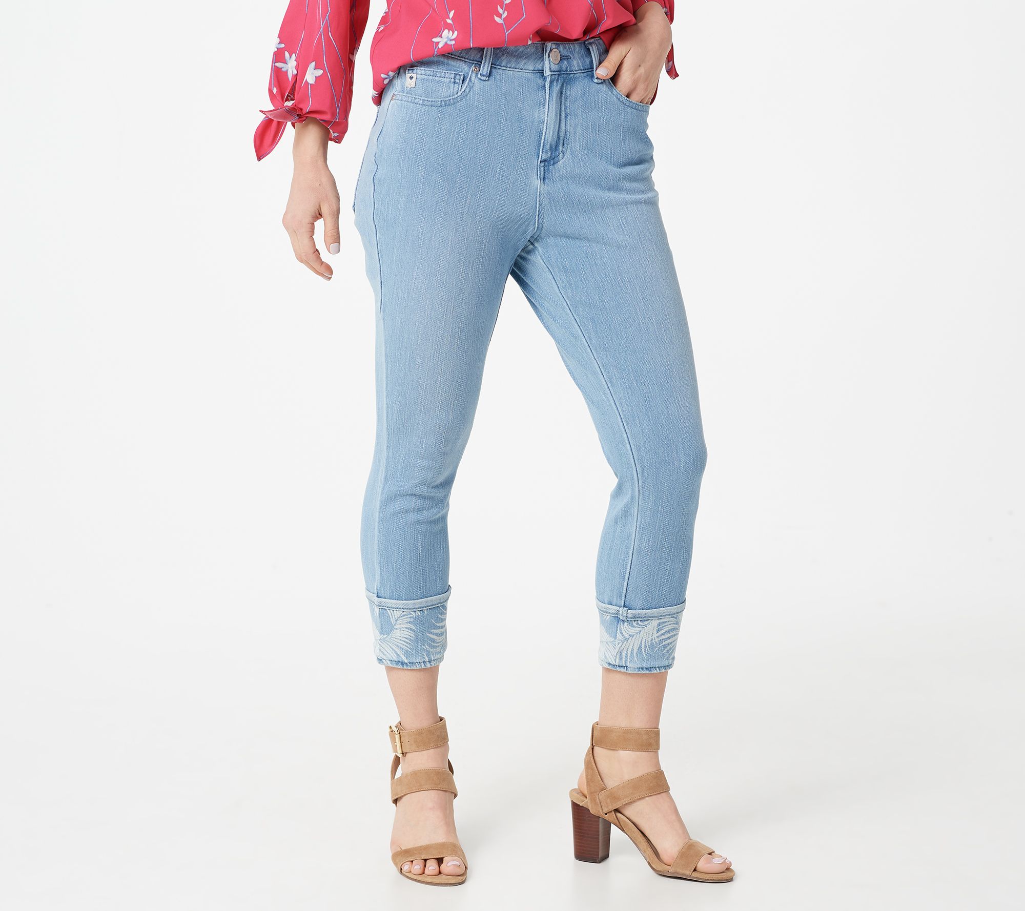 As Is Belle by Kim Gravel Flexibelle Tropical Hem Cropped Jean 