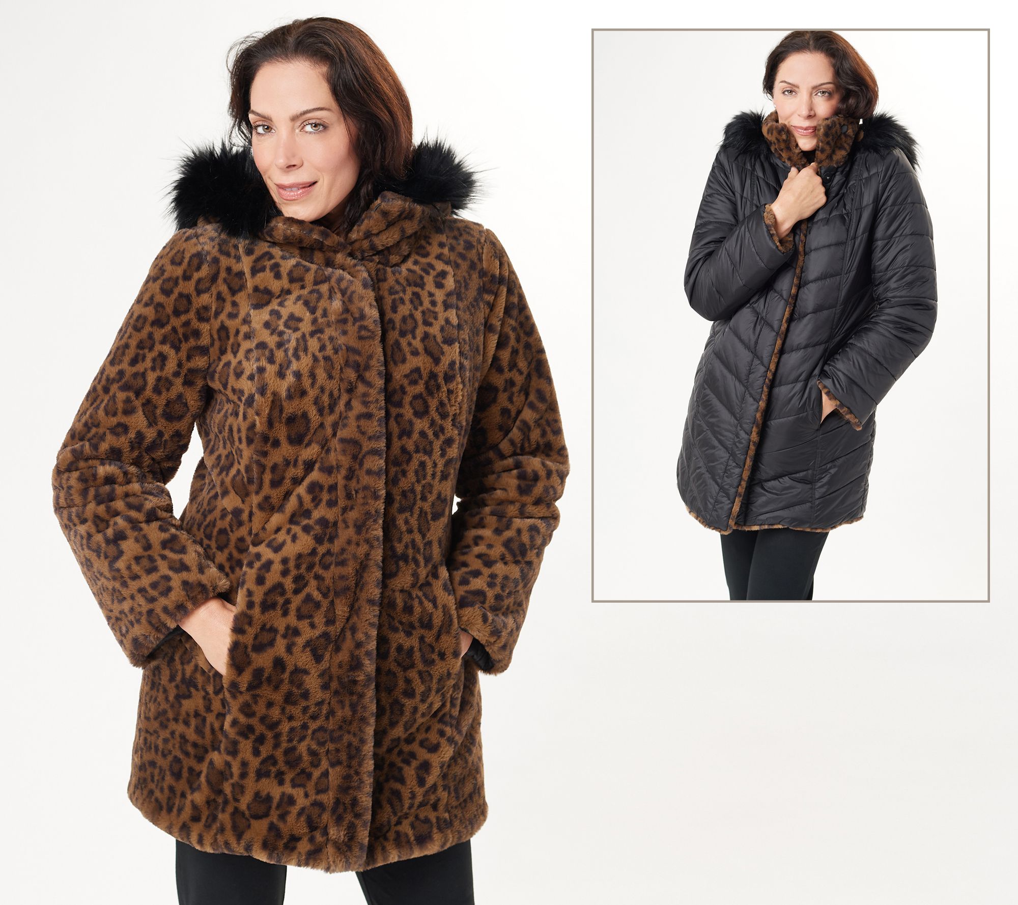 LISTHA Faux Fur Parka Coat Mens Party Casual Warm Jacket Outwear Animal Cardigan