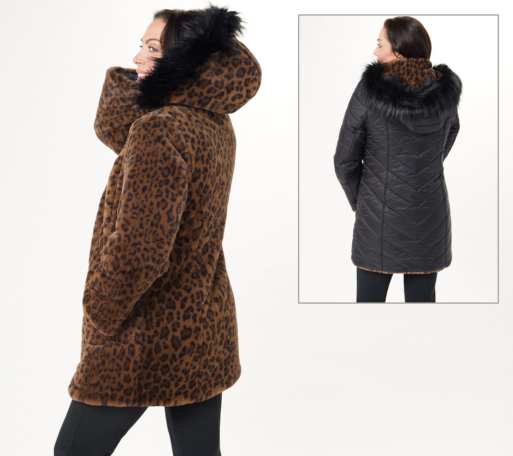 Lucky Brand rain jacket windbreaker water resistant hooded leopard