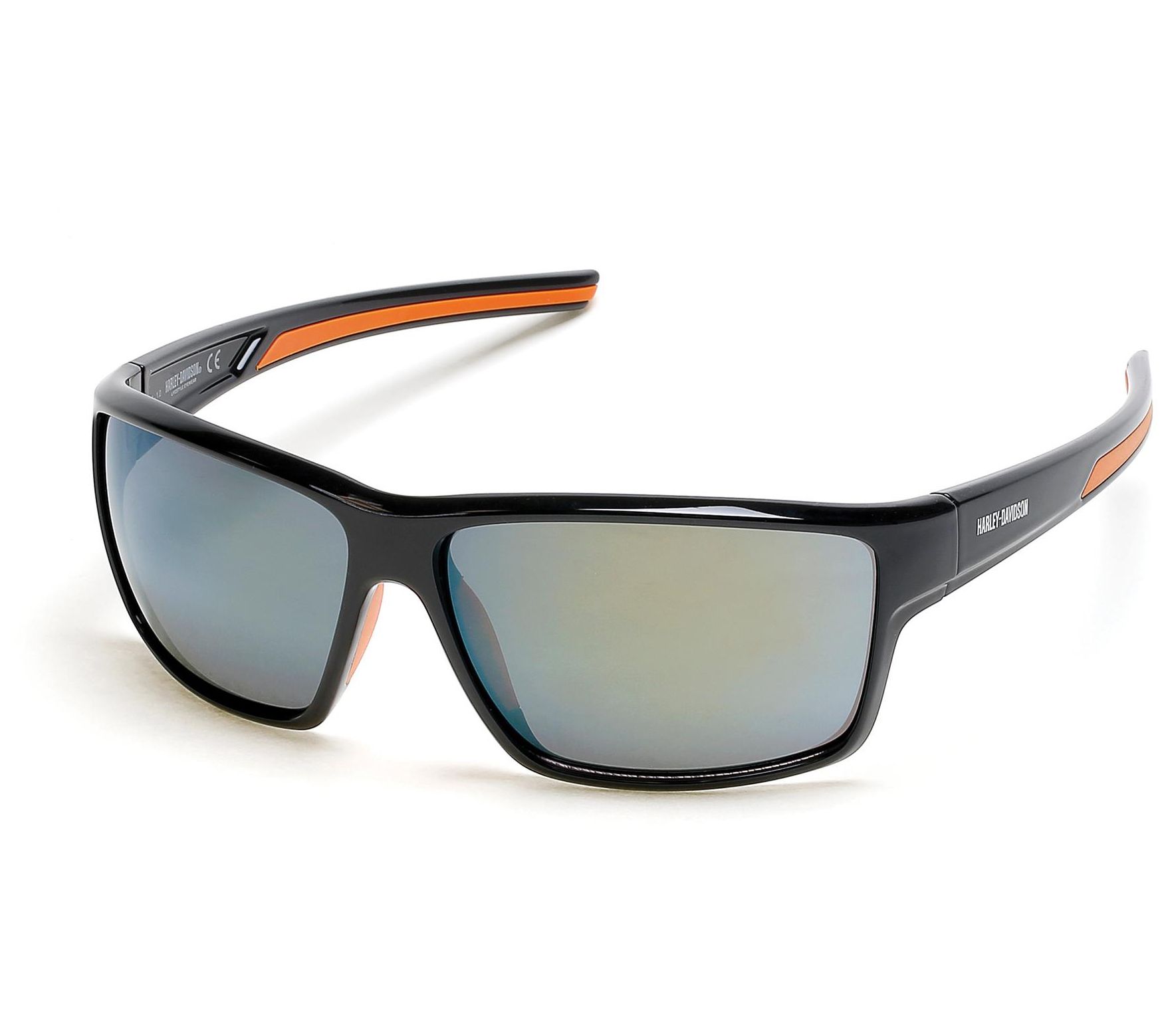 Harley Davidson Men's Shiny Black & Bordeaux Mi rror Sunglasse