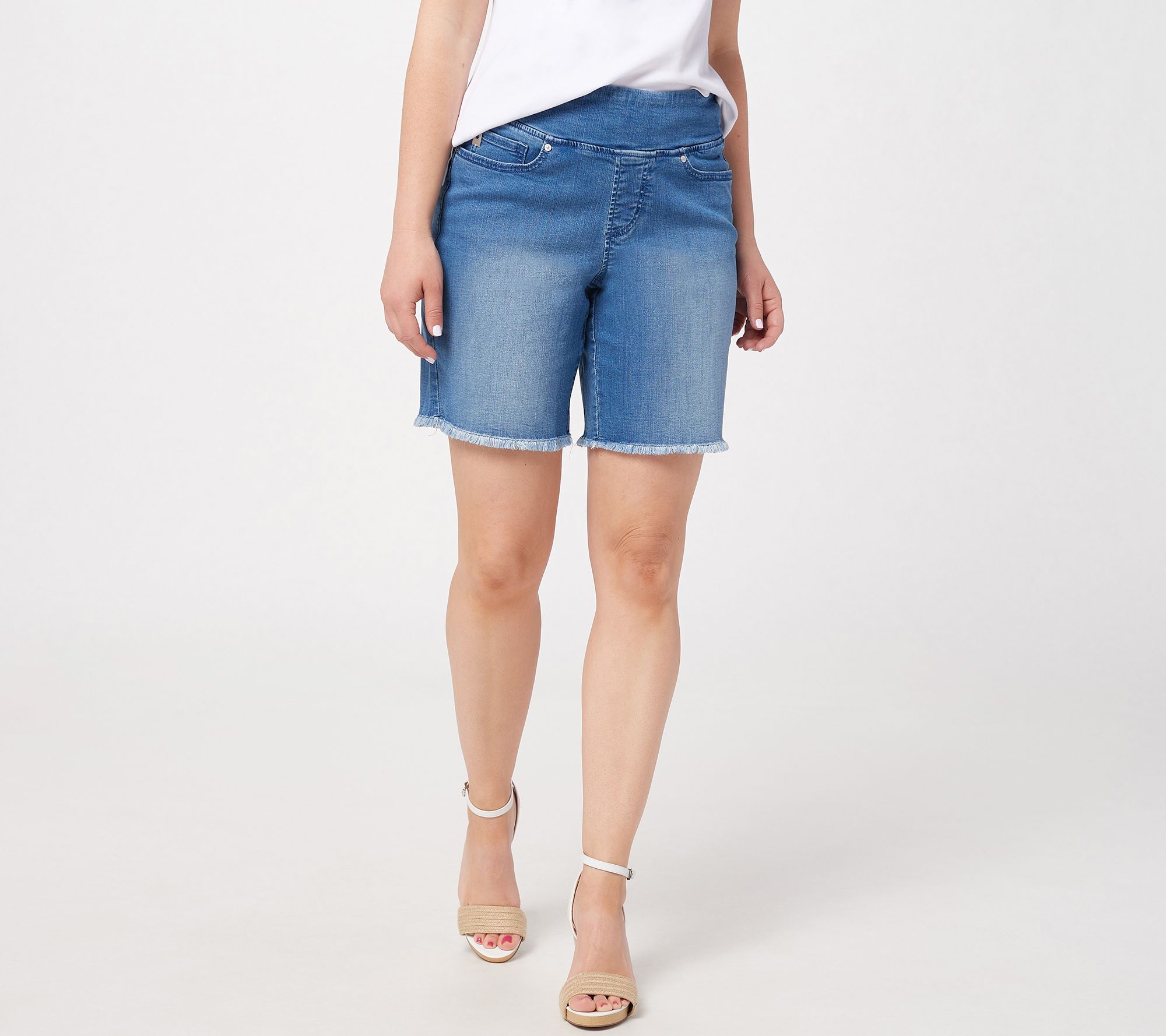 "As Is" Belle by Kim Gravel TripleLuxe Denim 5-Pocket 8" Shorts