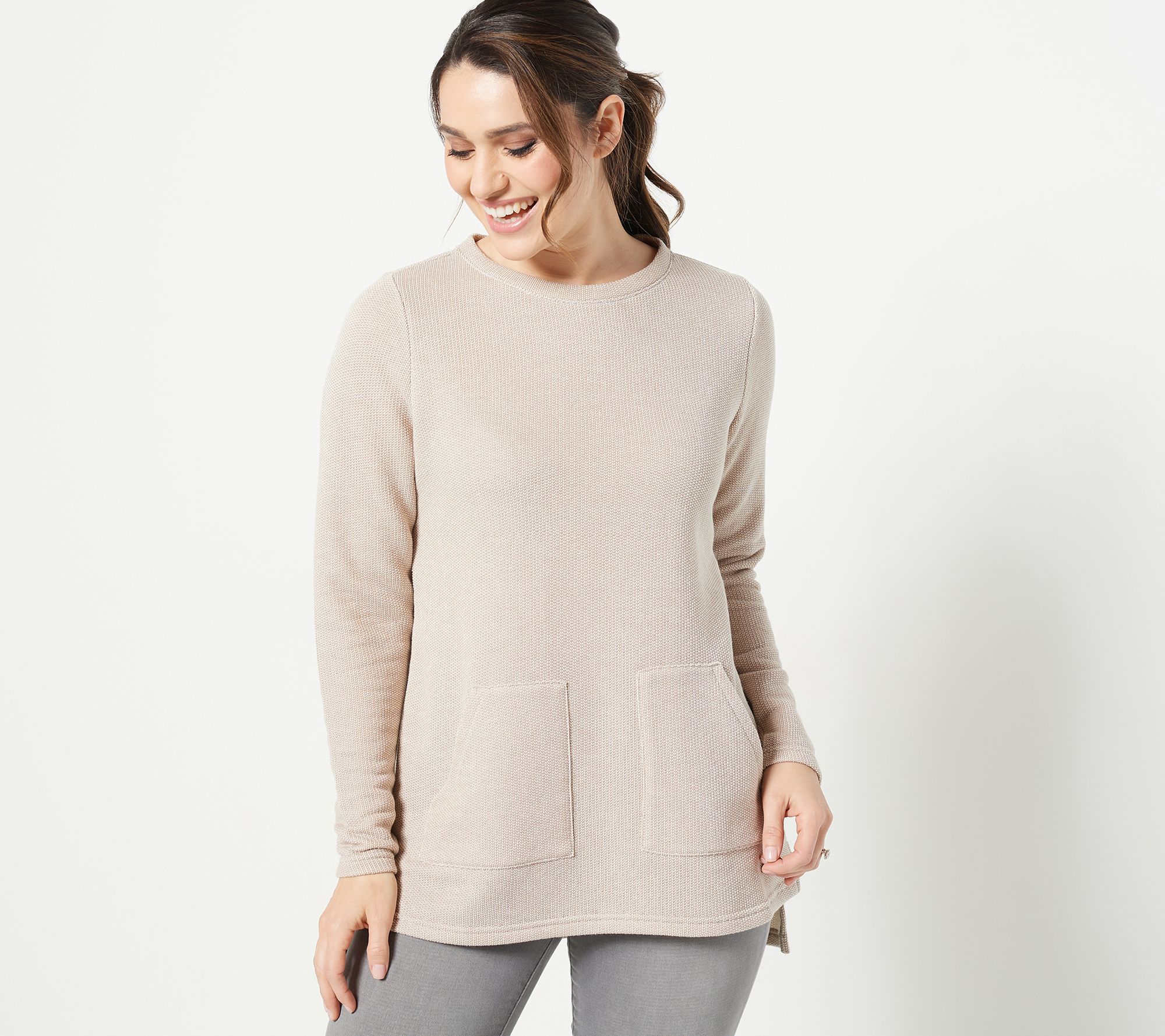 Modern Soul Novelty Knit Angled Pocket Sweatshirt