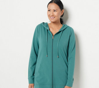 Sport Savvy French Terry Hooded Zip-Front Tunic Jacket - A477164