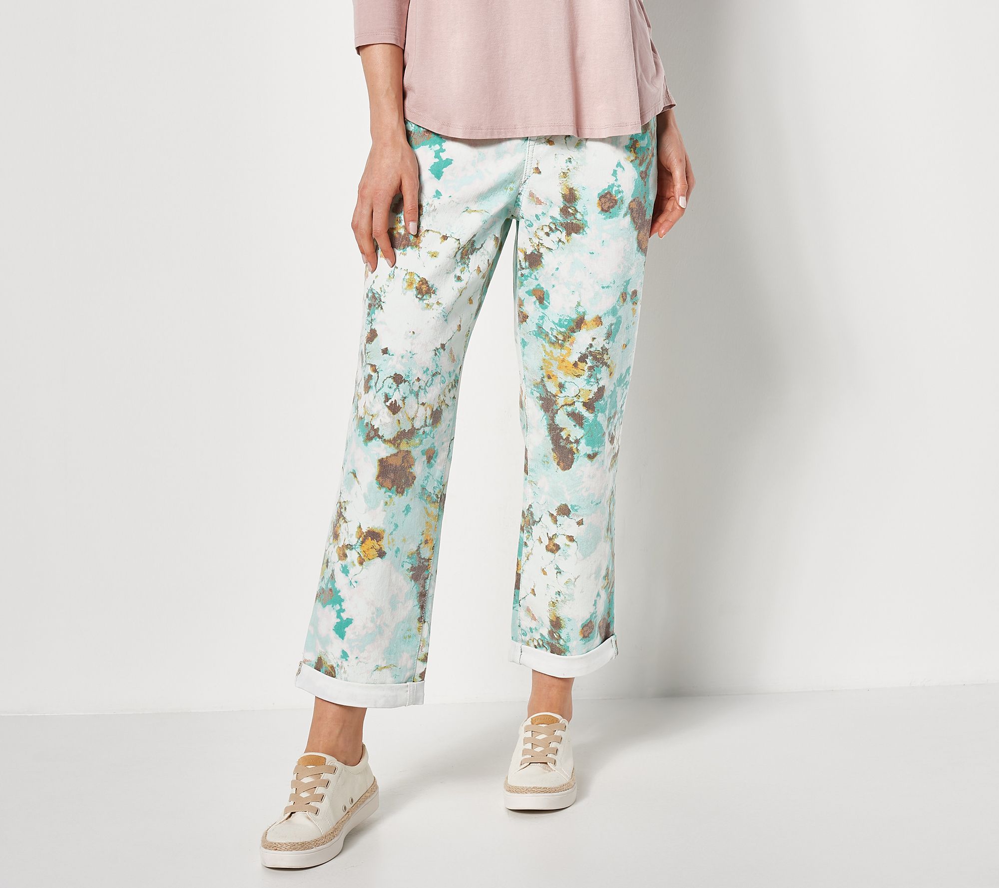 LOGO by Lori Goldstein Regular Tie-Dye Boyfriend Jeans