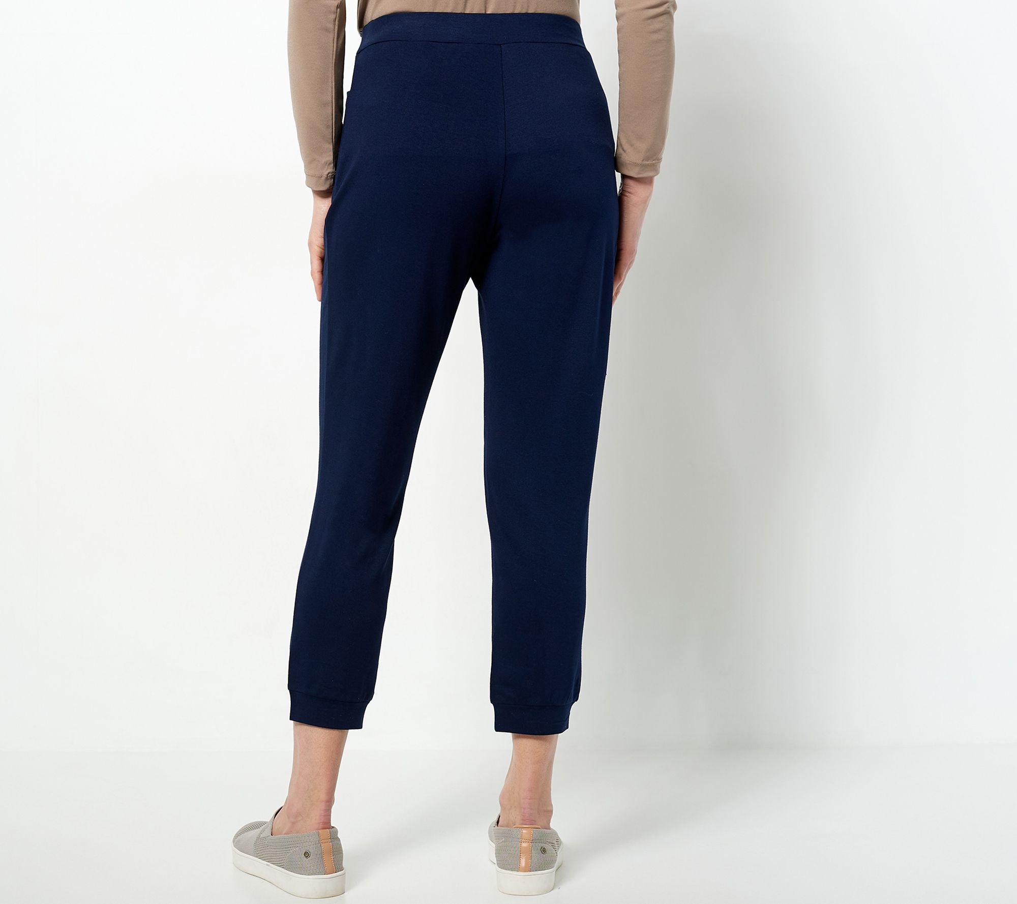 "As Is" Susan Graver Weekend Regular Jersey Knit Cropped Pants