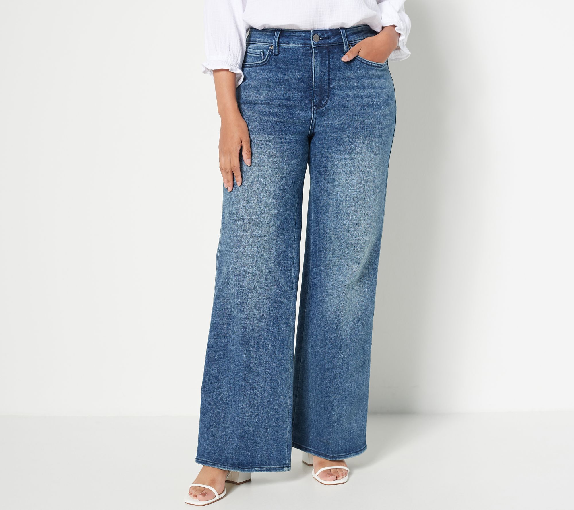 NYDJ Higher Rise Teresa Wide-Leg Jeans- Caliente - QVC.com