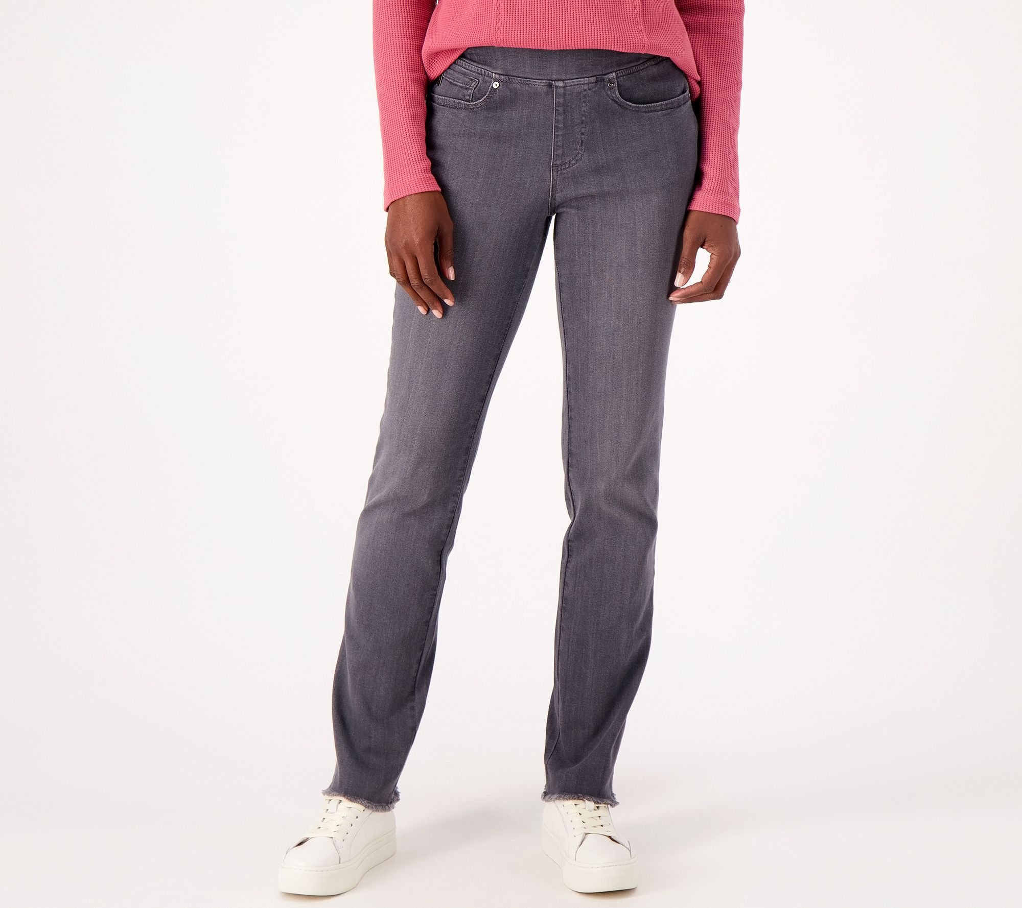 Belle by Kim Gravel Primabelle Jeans with Frayed Edge - QVC.com