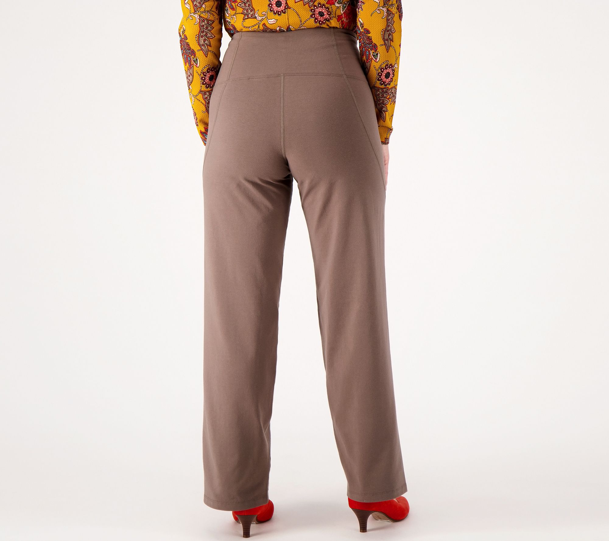 Style & Co. Tummy-control Pull-on Straight-leg Pants in Brown