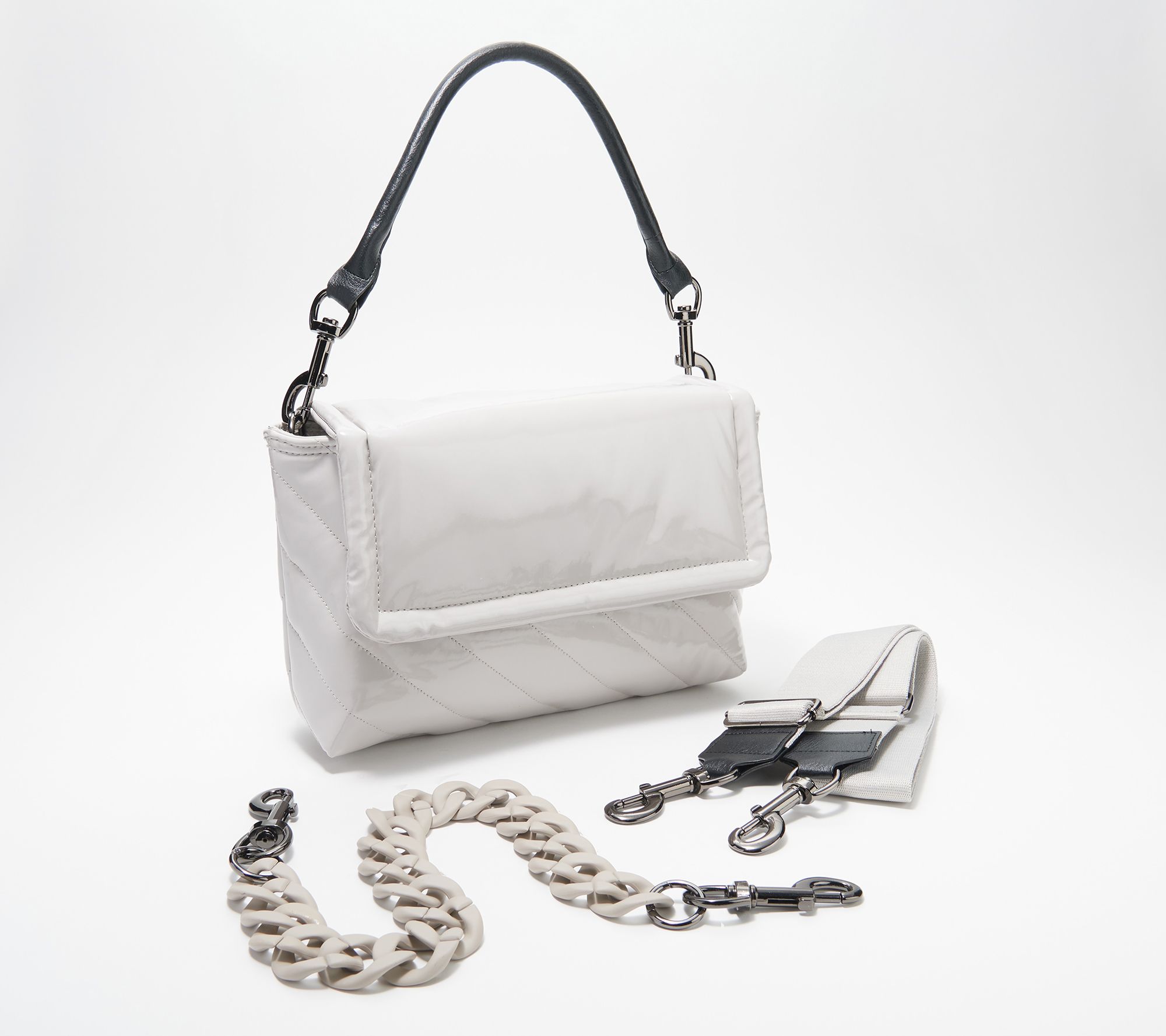 "As Is" Think Royln Flapover Crossbody Bag w/ 3 Straps Astor Lady