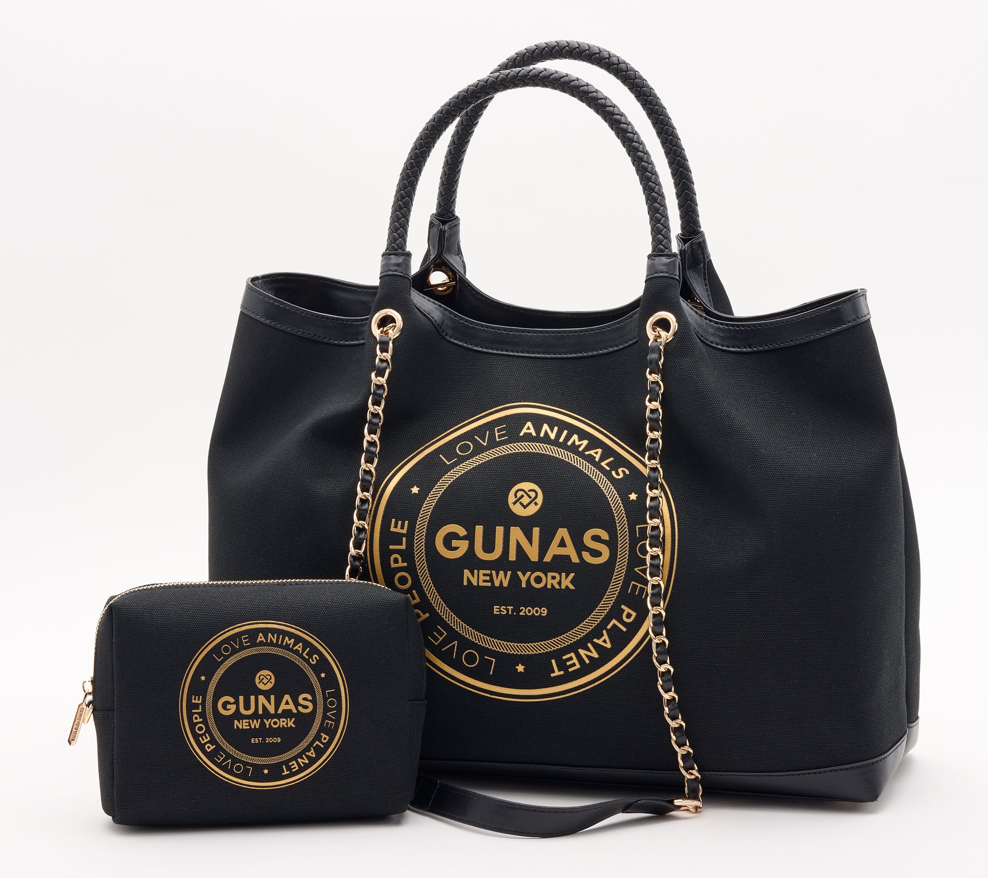 Gunas New York Canvas Double Handle Tote with Pouch - Ruth