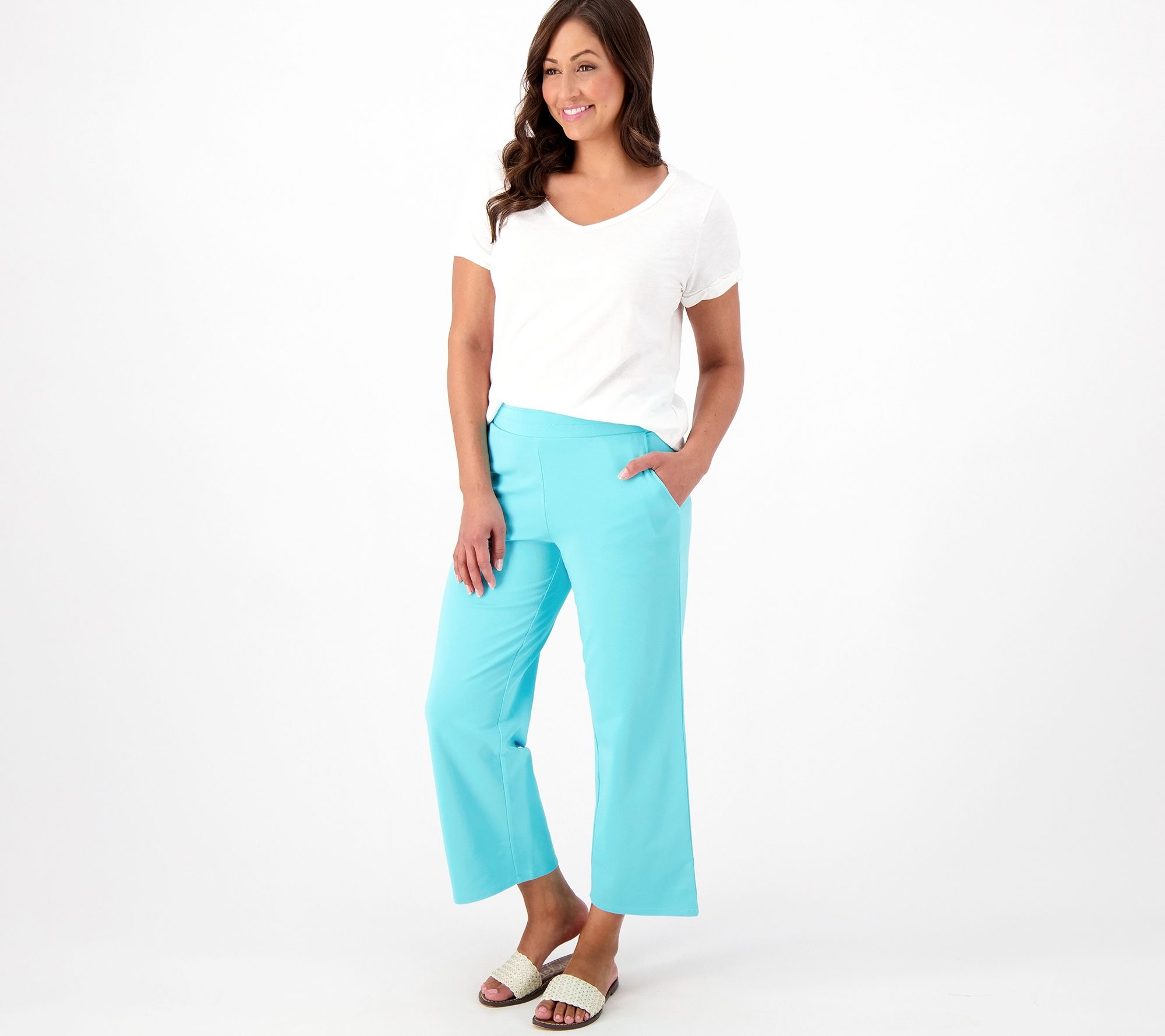 RealSize Women's French Terry Cloth Capri Pants with Pockets, XS-XXXL